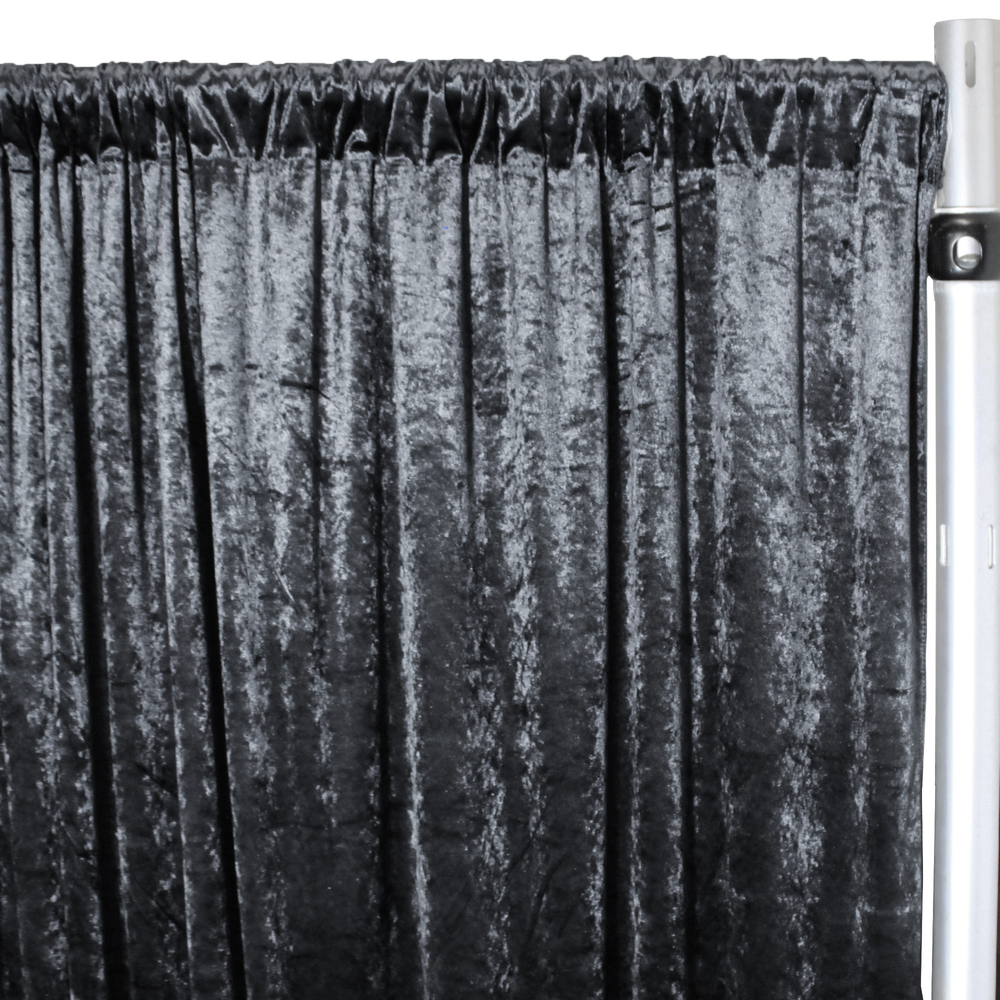 Velvet 14 ft x 60 Inch Drape with 4 Inch Pocket Black Close up