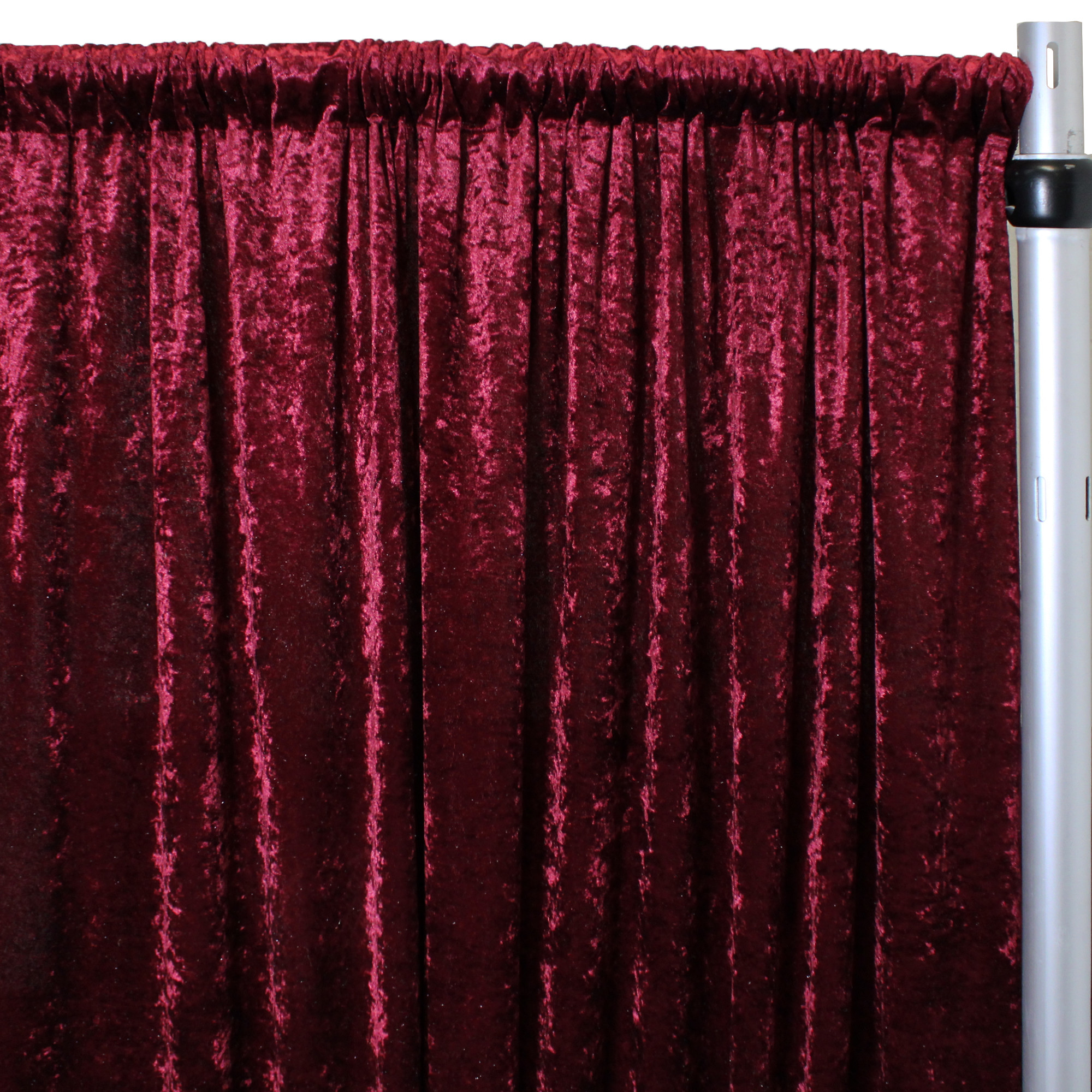 Velvet 14ft x 60" Drape with 4 inch pocket Burgundy Close Up