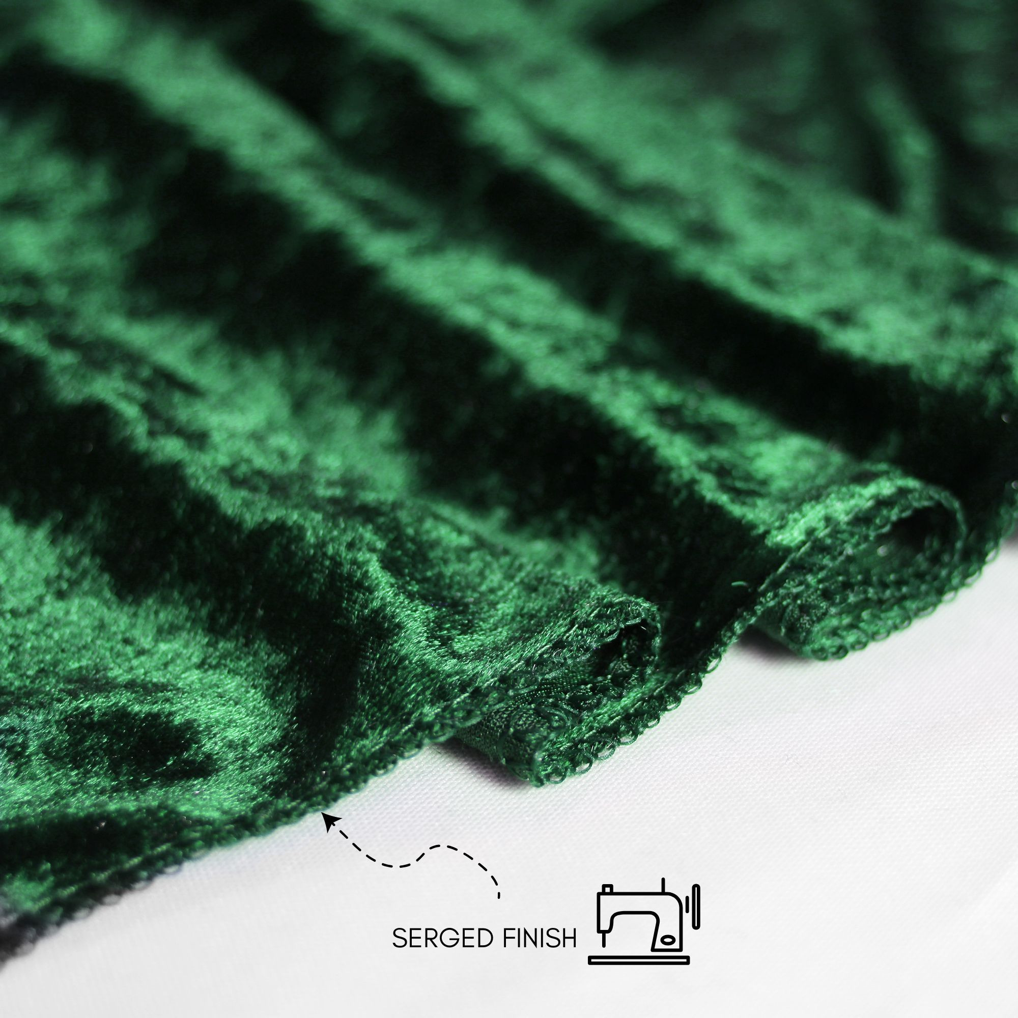Velvet 14 ft x 60 Inch Drape with 4 Inch Pocket Emerald Green Hem