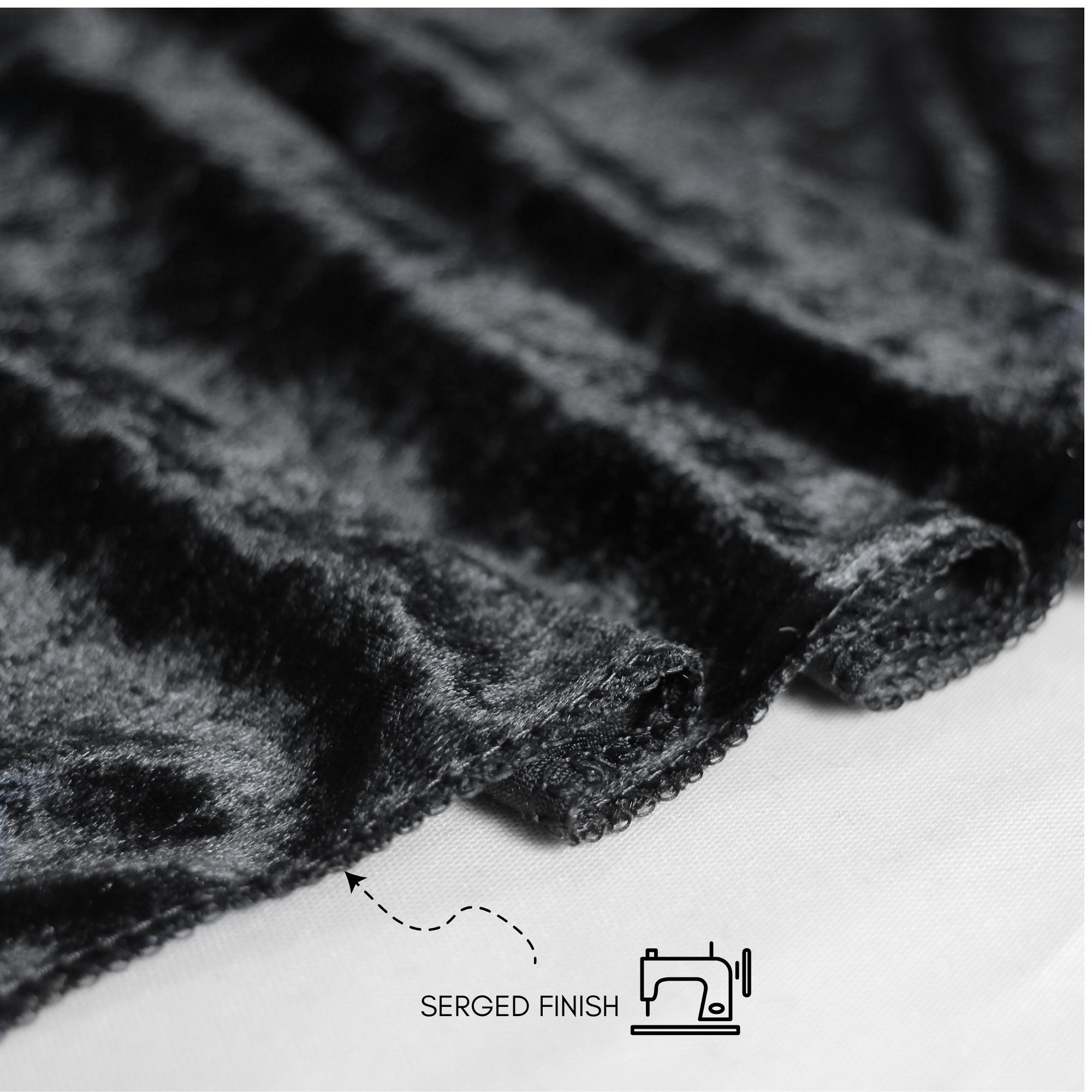 14 x 108 Inch Velvet Table Runner Black Hem