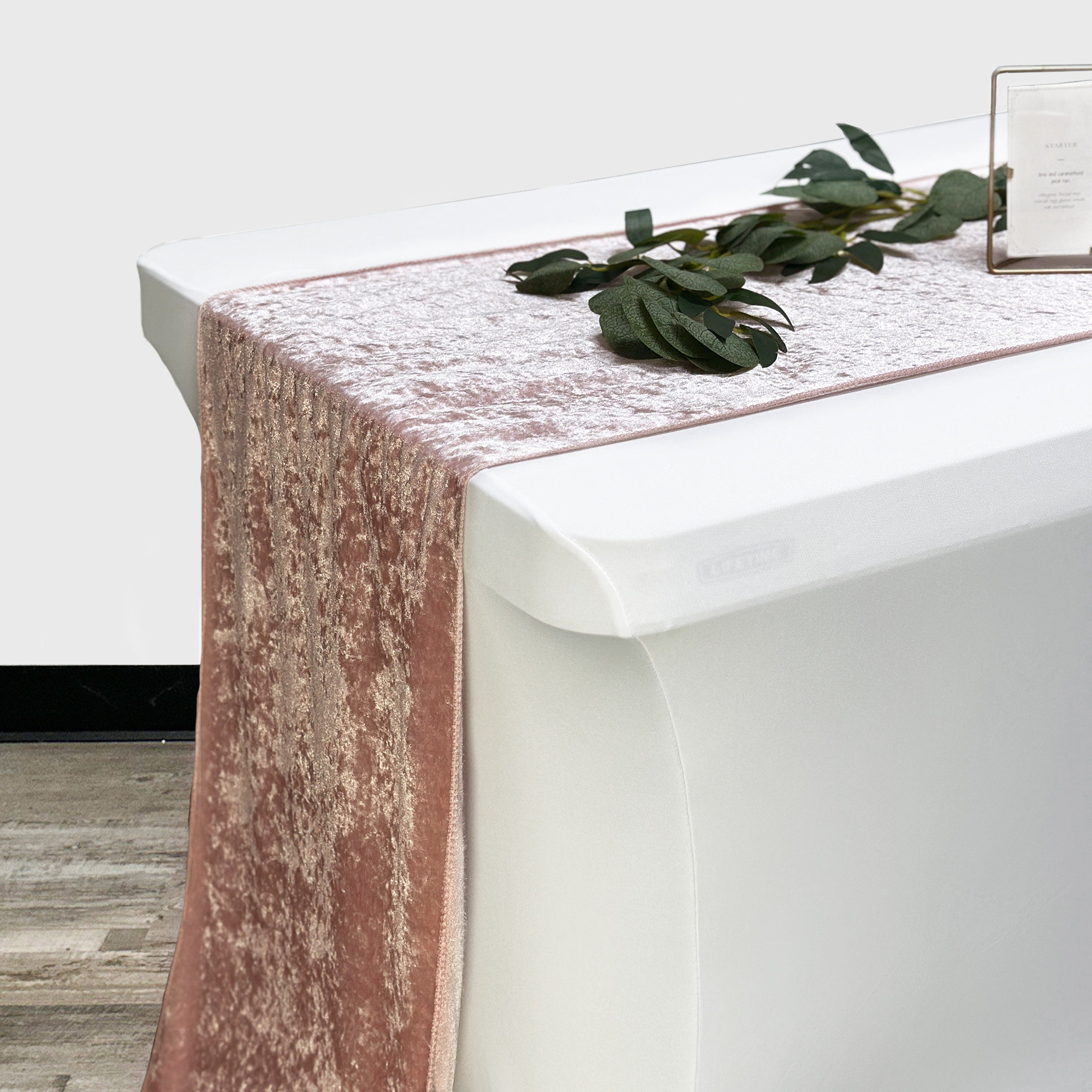 14 x 108 Inch Velvet Table Runner Blush