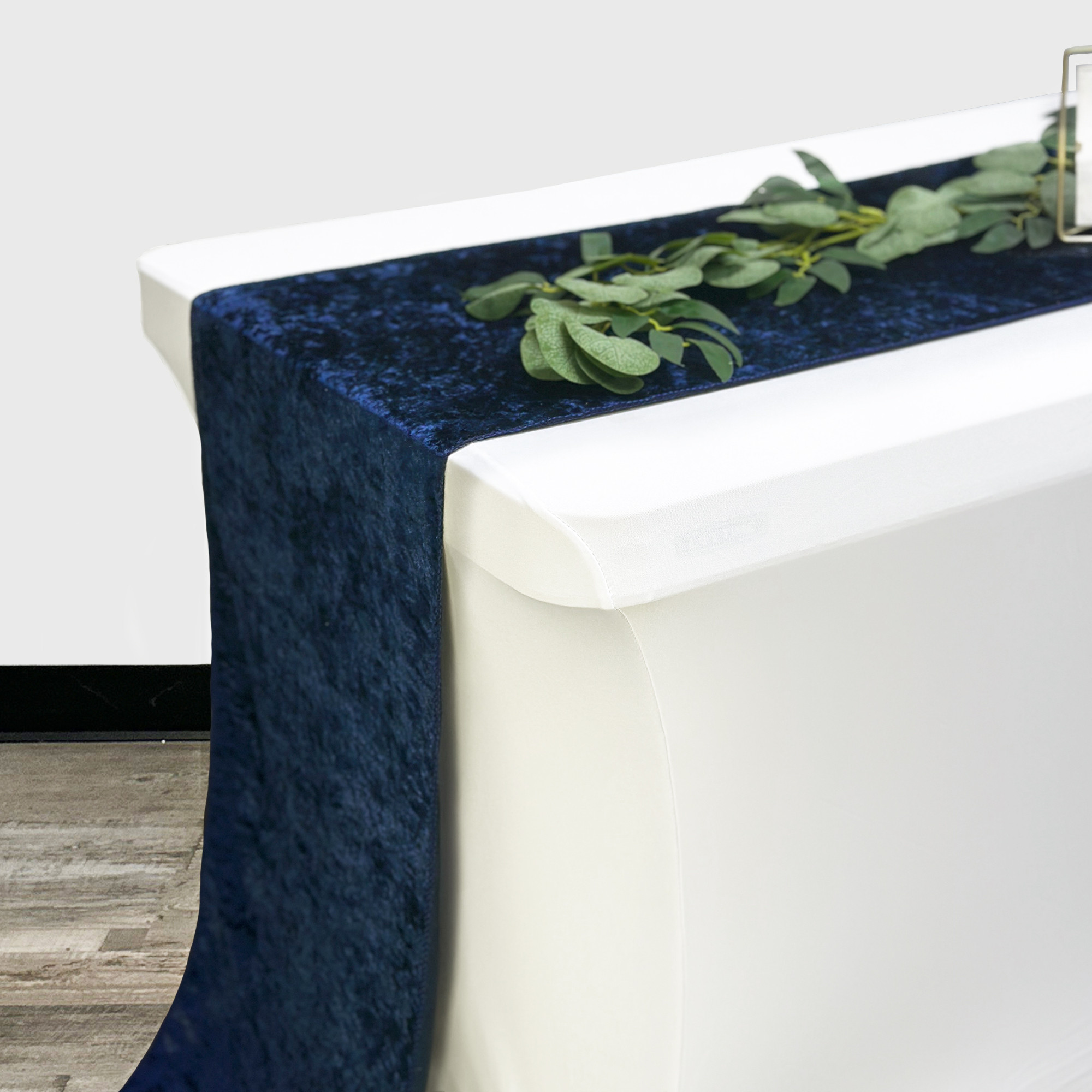 14 x 108 Inch Velvet Table Runner Navy Blue