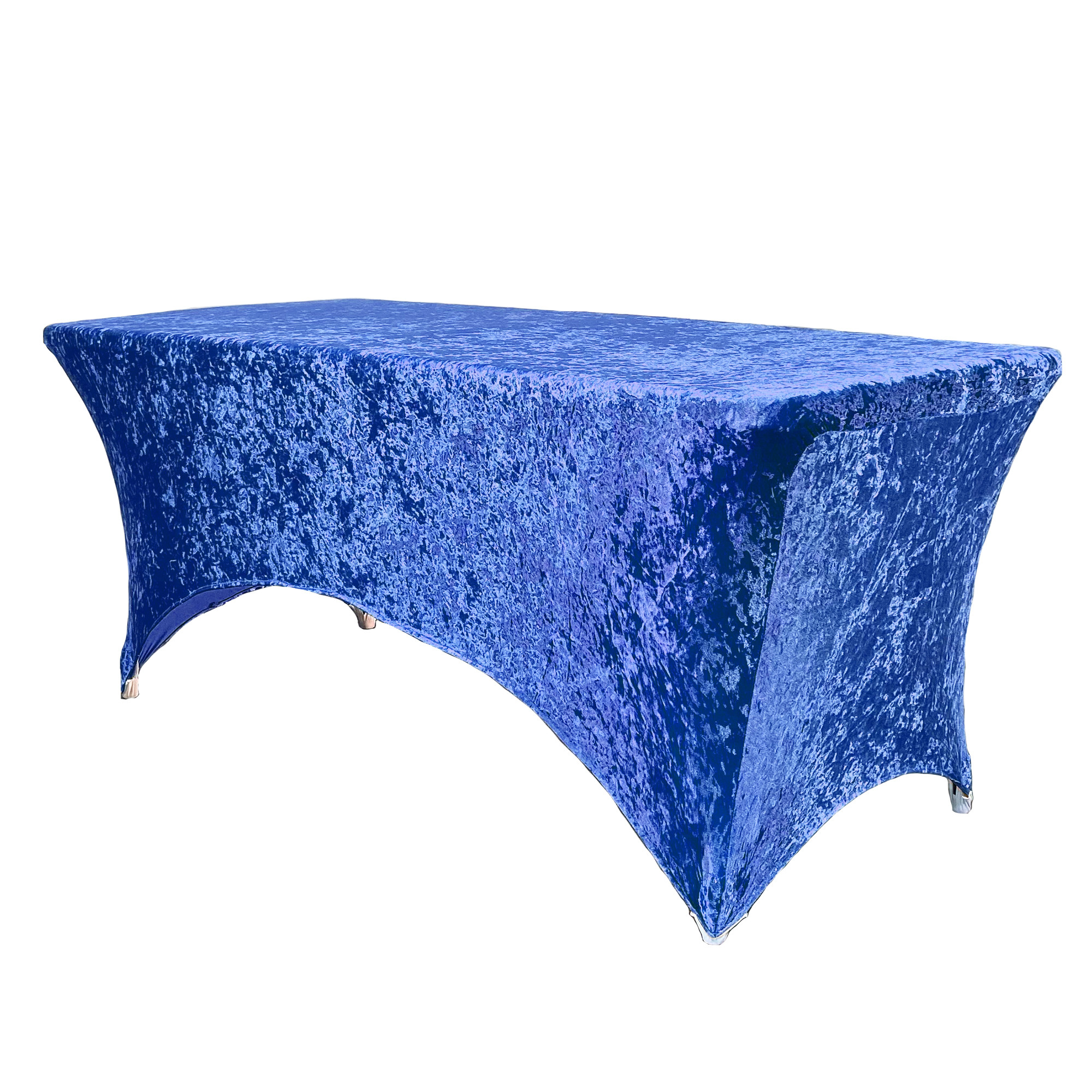 Velvet Spandex 8 Ft Rectangular Table Cover Royal Blue