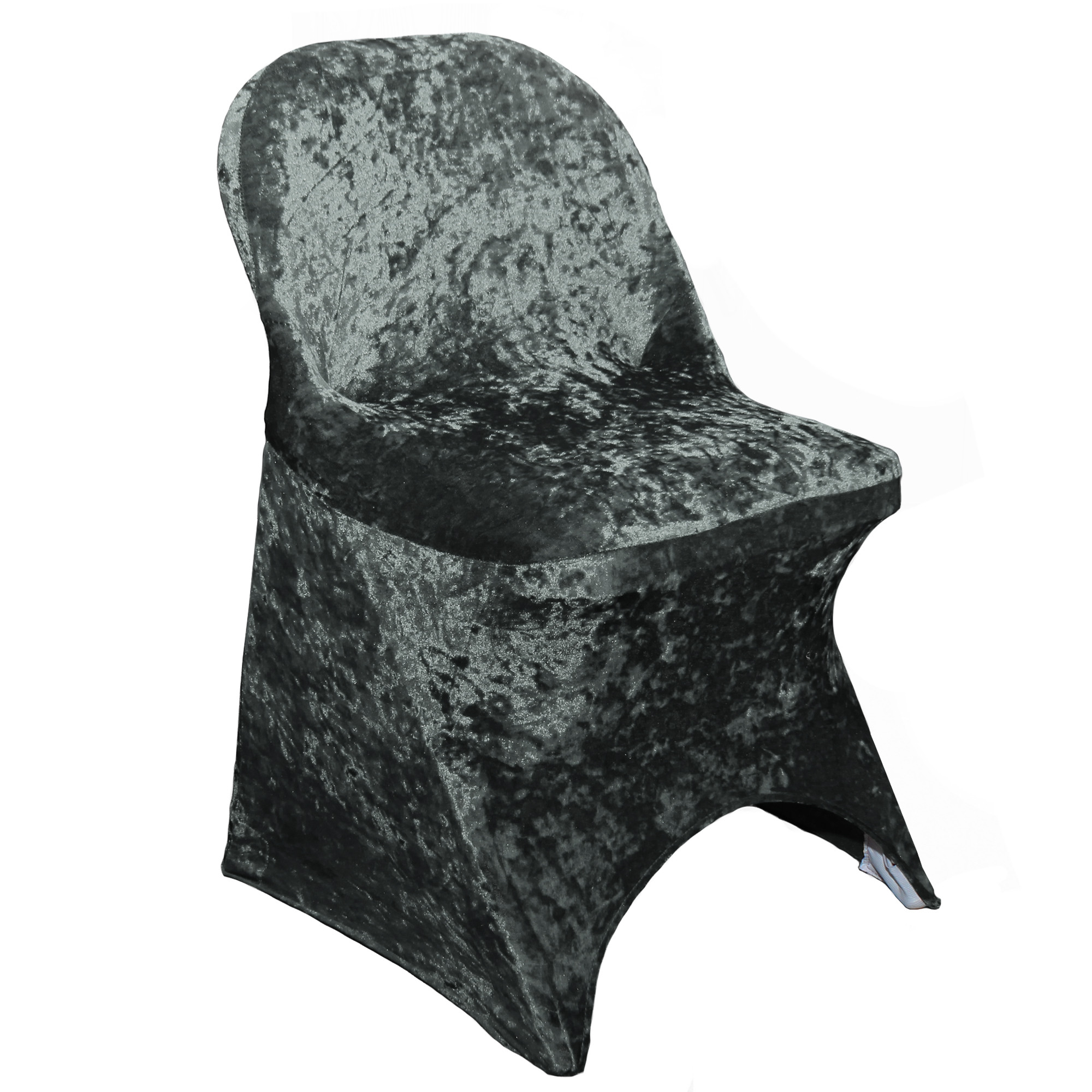 Velvet Spandex Folding Chair Cover Black | YCC Linens