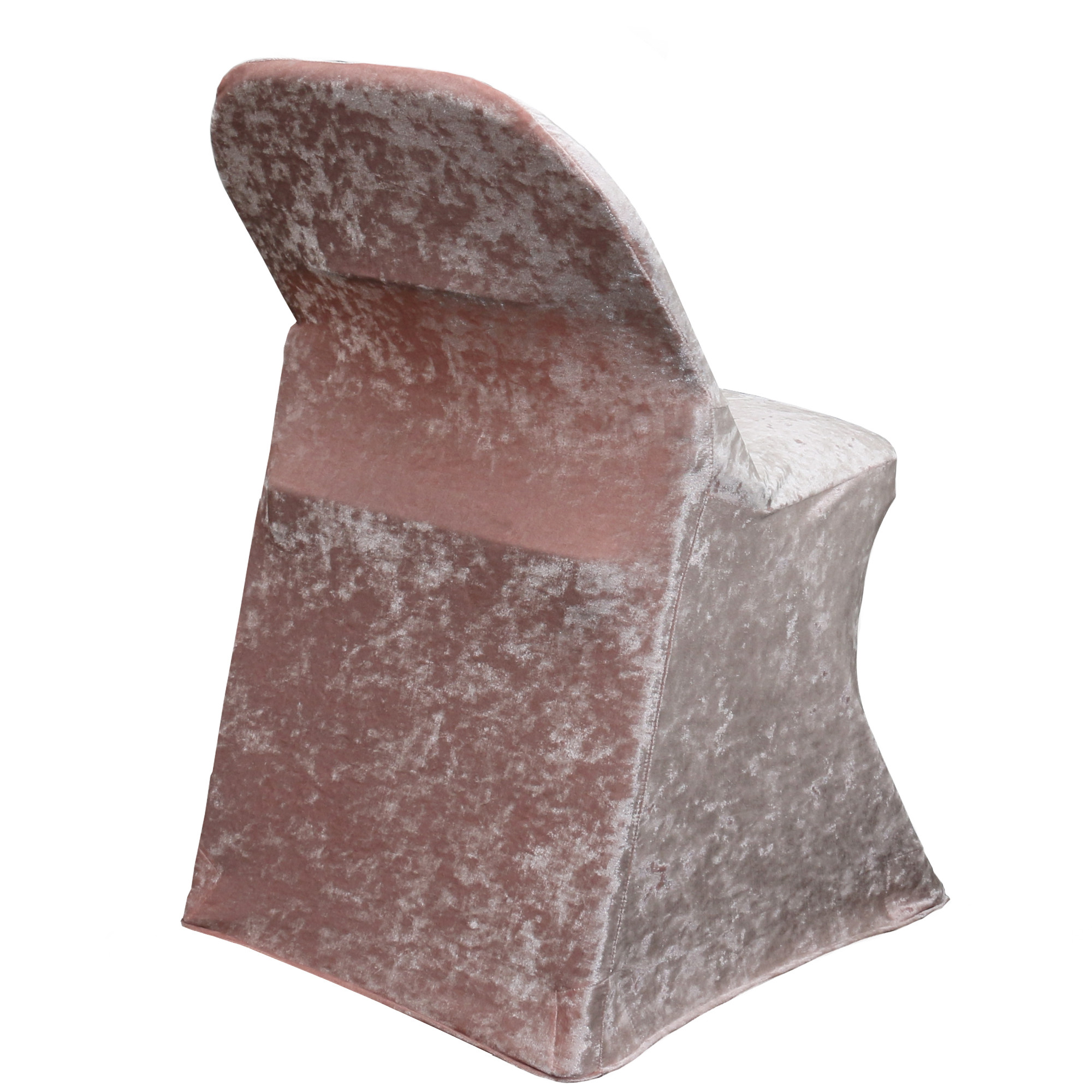 Velvet Spandex Folding Chair Cover Blush back
