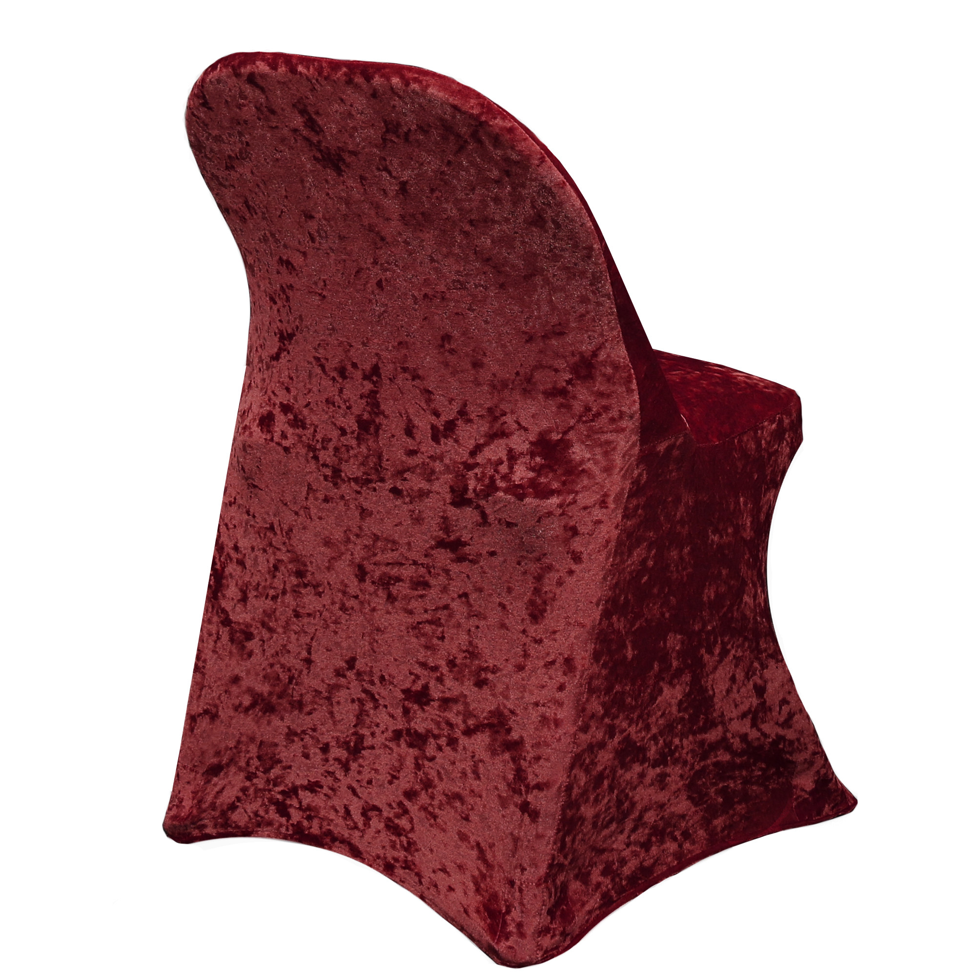 Velvet Spandex Folding Chair Cover Burgundy back