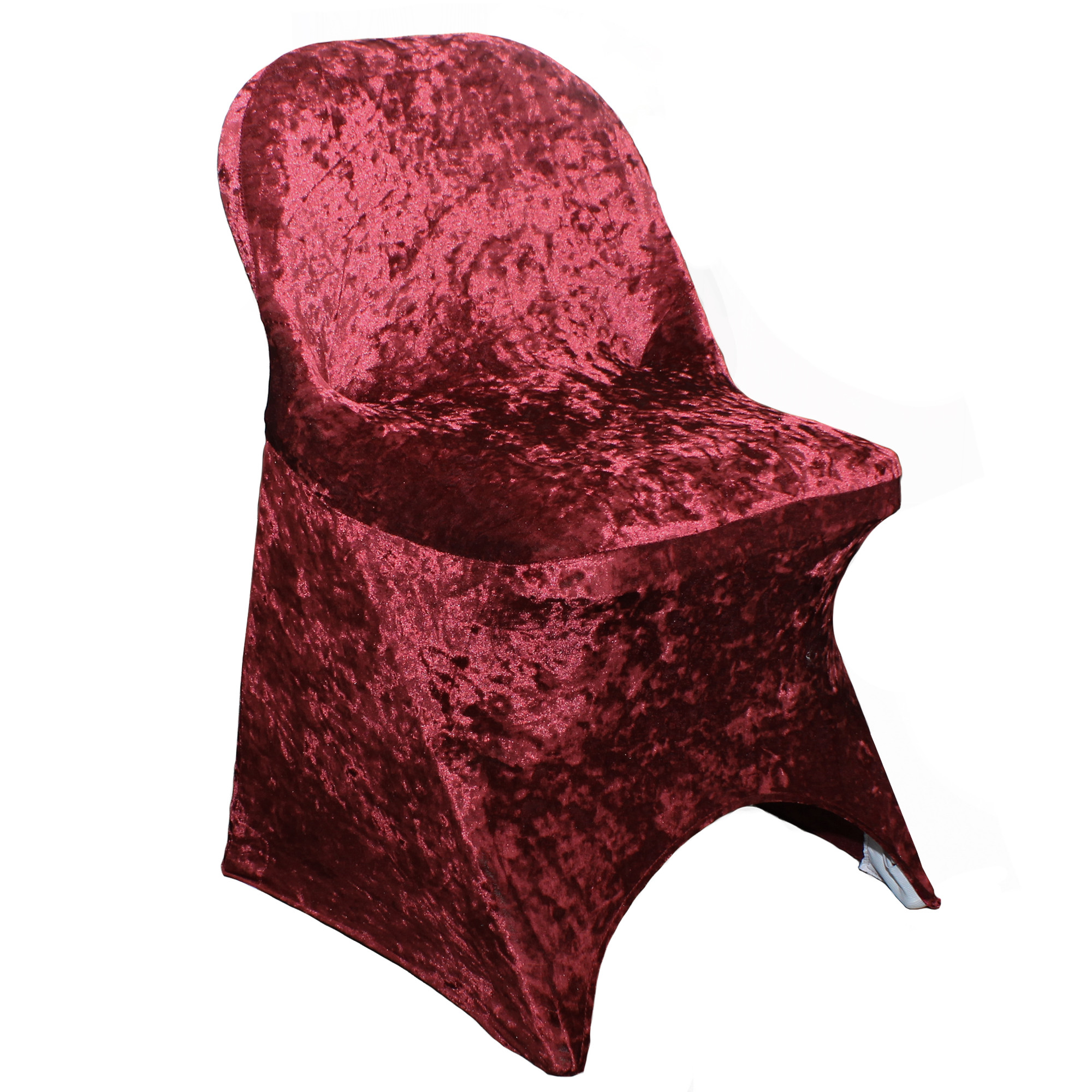 Velvet Spandex Folding Chair Cover Burgundy | YCC Linens
