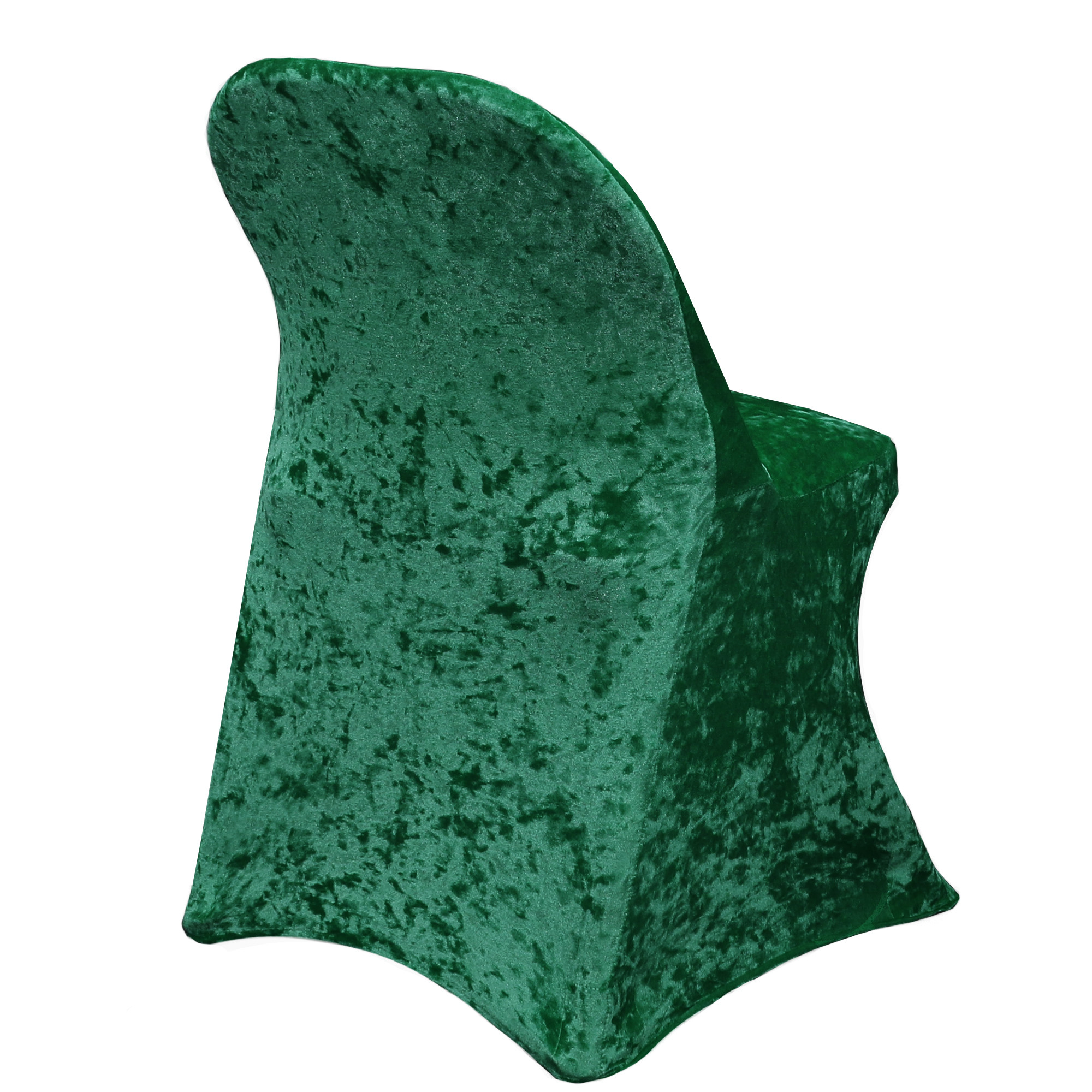 Velvet Spandex Folding Chair Cover Emerald Green back