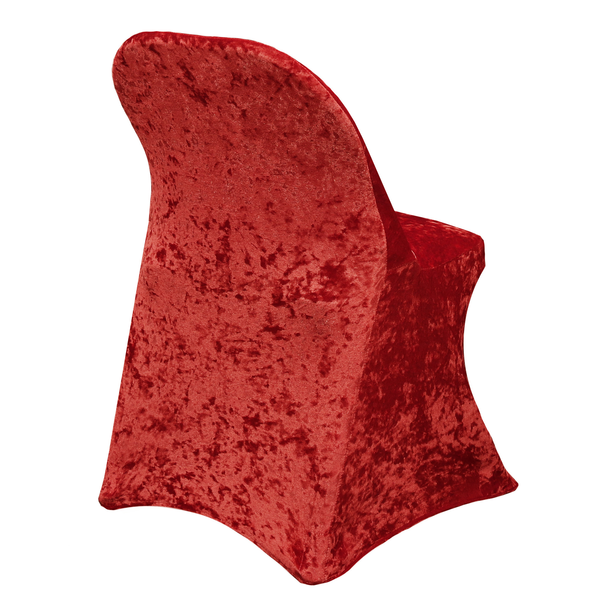 Velvet Spandex Folding Chair Cover Red back