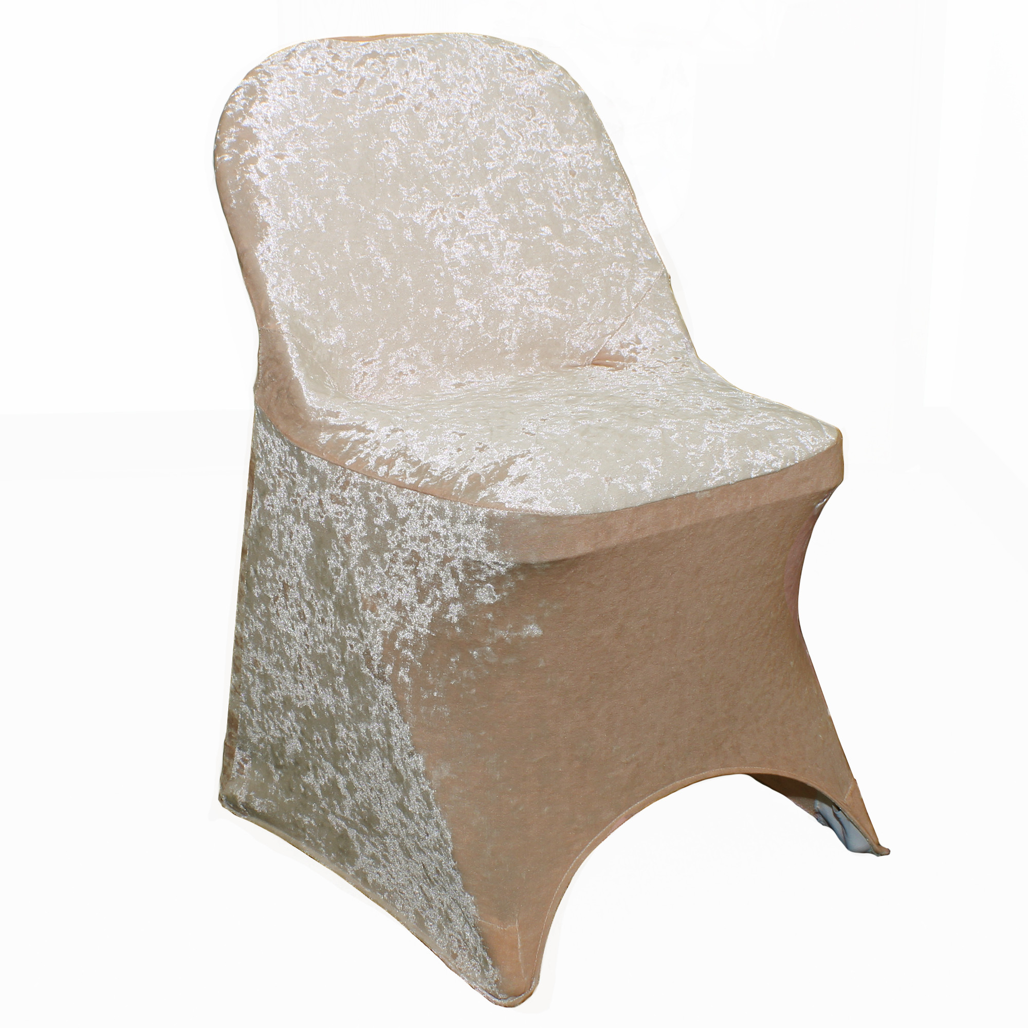 Velvet Spandex Folding Chair Cover Champagne