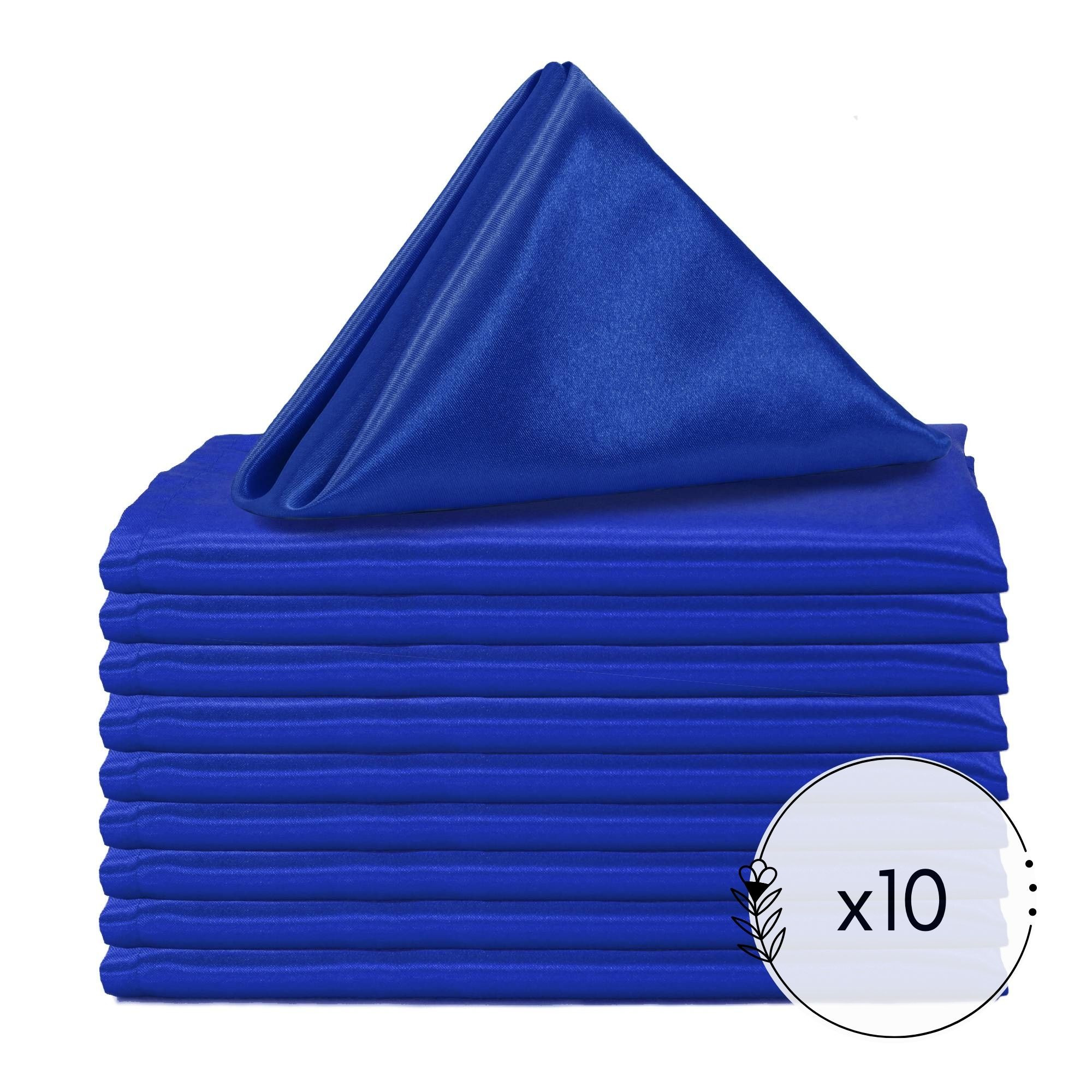 20 Inch Satin Cloth Napkins Royal Blue pack of 10