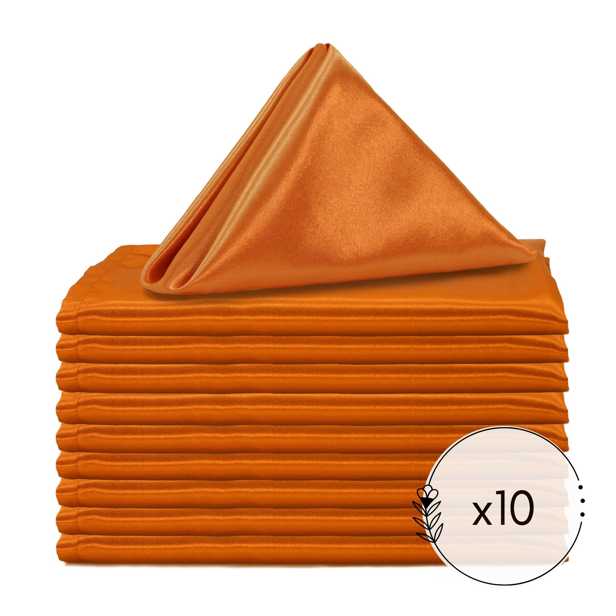 20 inch Satin Cloth Napkins Orange pack of 10