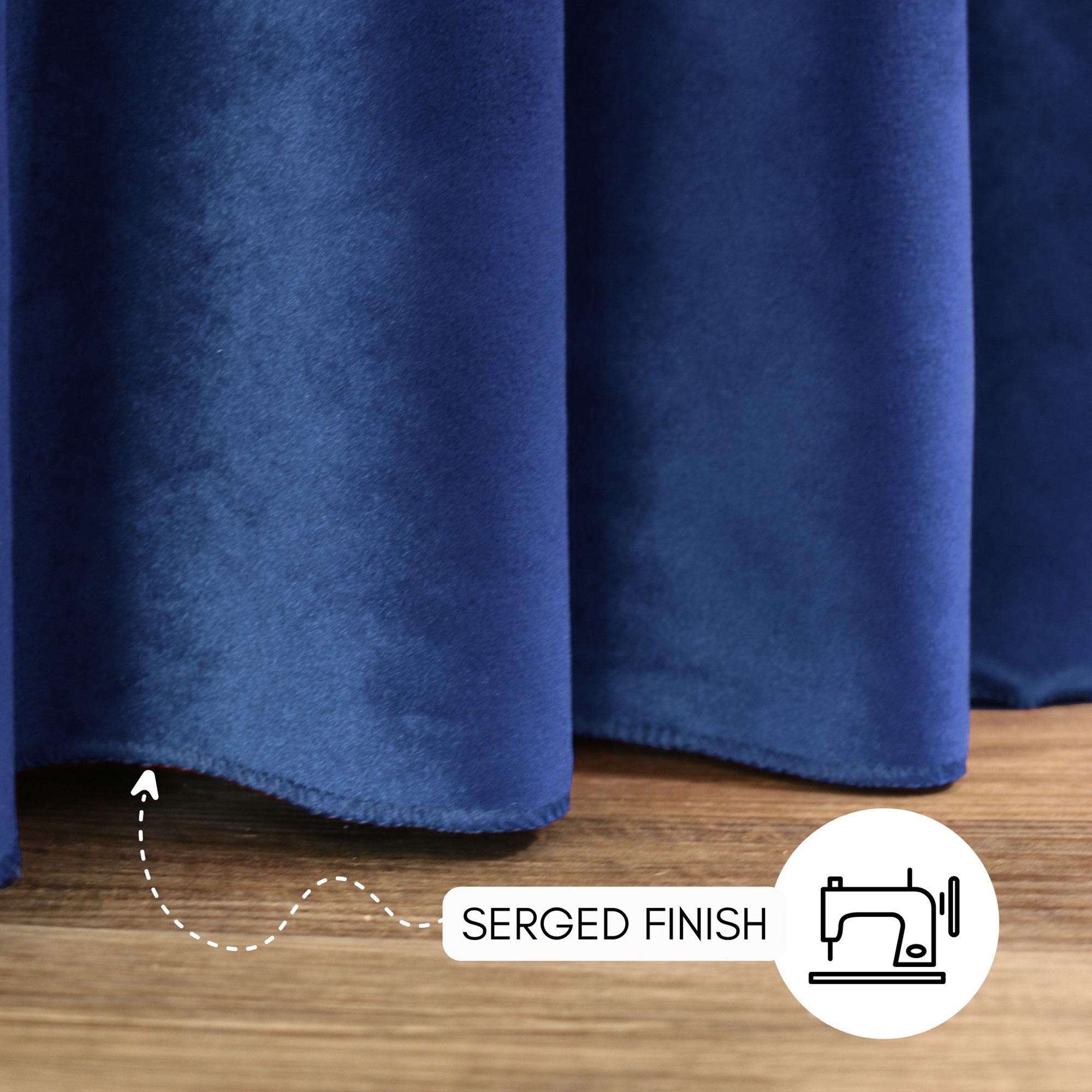 120 Inch Round Velvet Tablecloth Navy Blue Hem