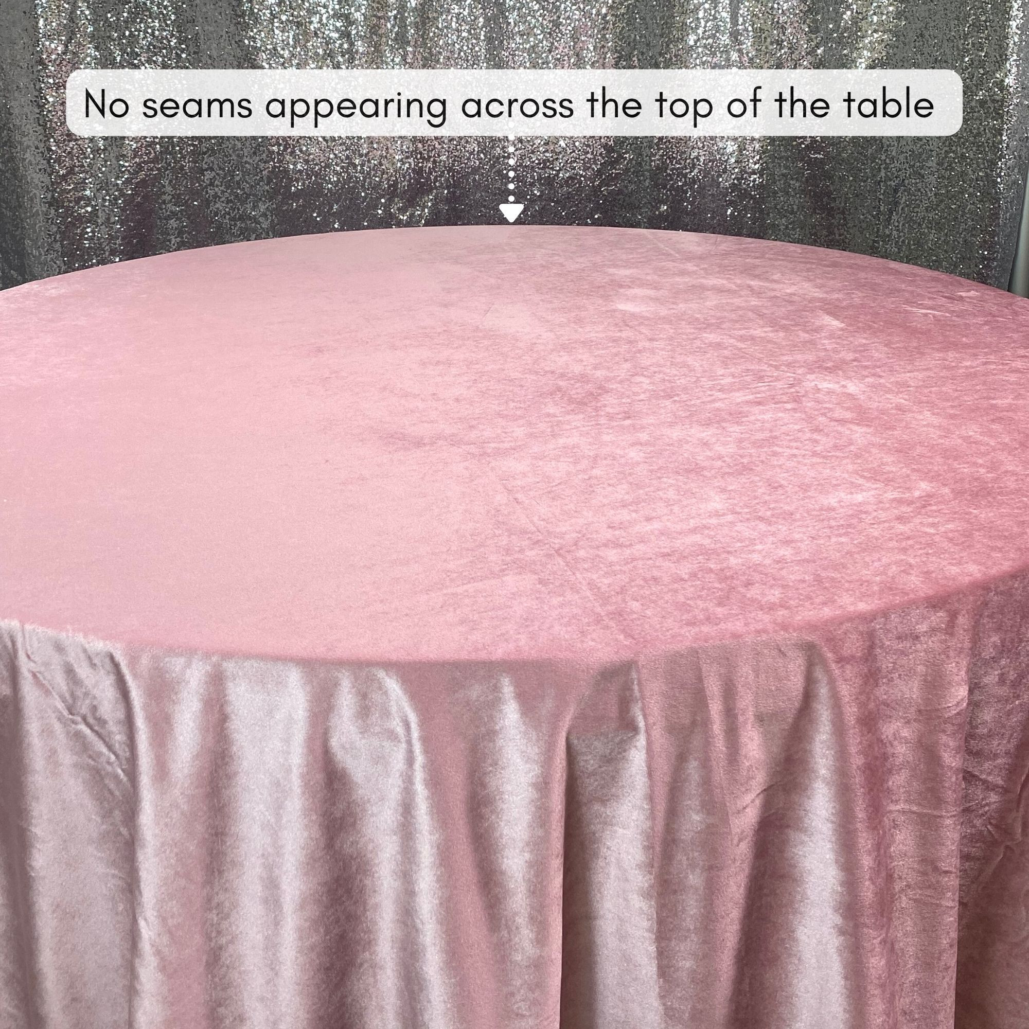 132 Inch Round Velvet Tablecloth Dusty Rose Top