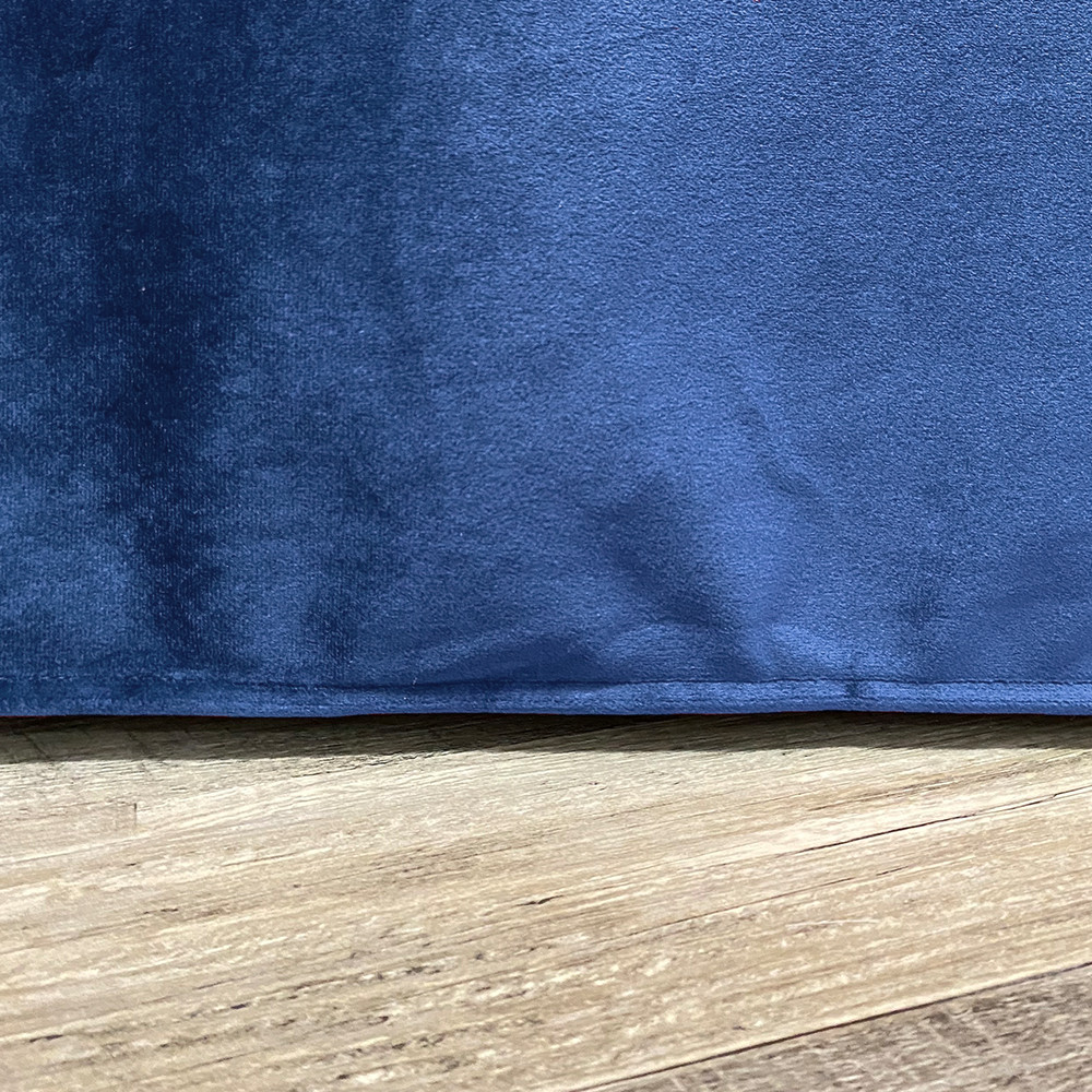 90 x 132 Inch Rectangular Velvet Tablecloth Navy Blue Hem