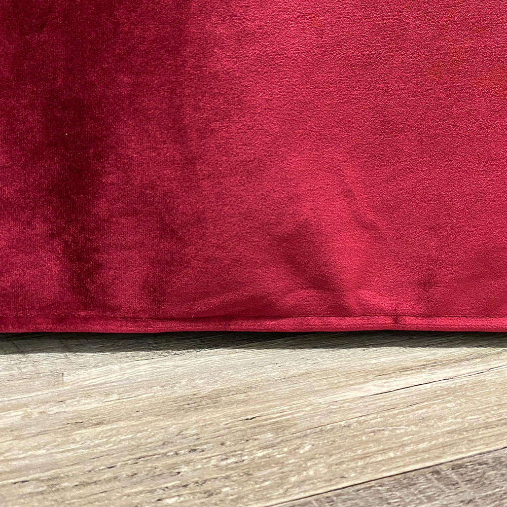 90 x 156 Inch Rectangular Velvet Tablecloth Burgundy Hem