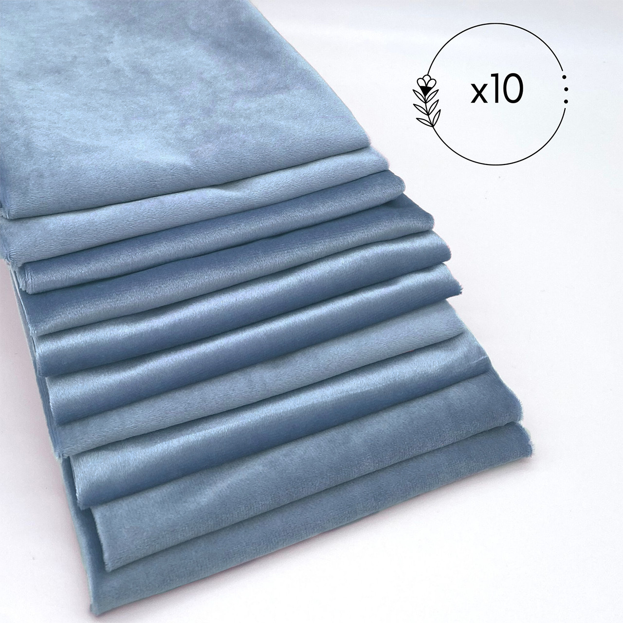 20 Inch Velvet Cloth Napkins Dusty Blue pack of 10