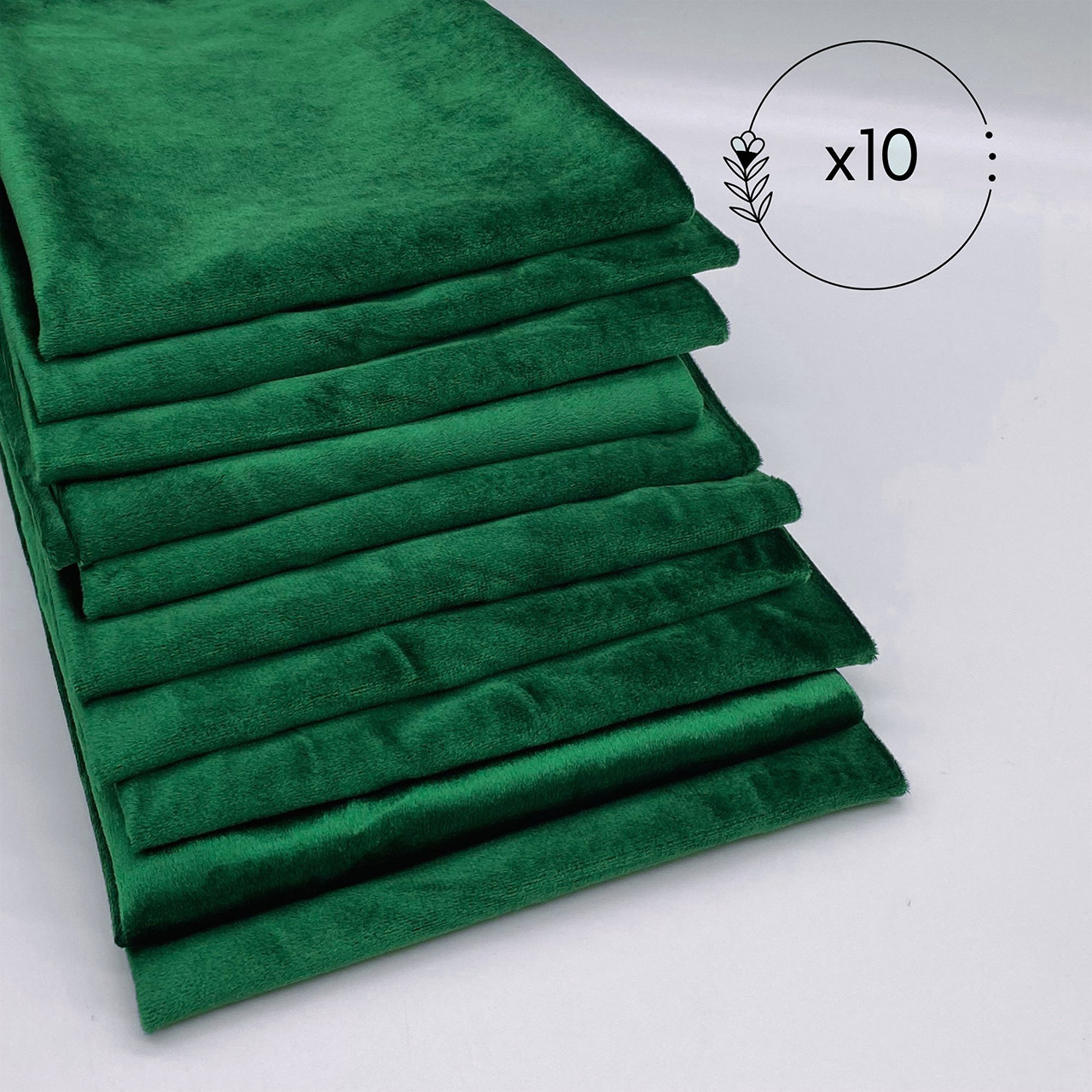 20 Inch Velvet Cloth Napkins Emerald Green pack of 10