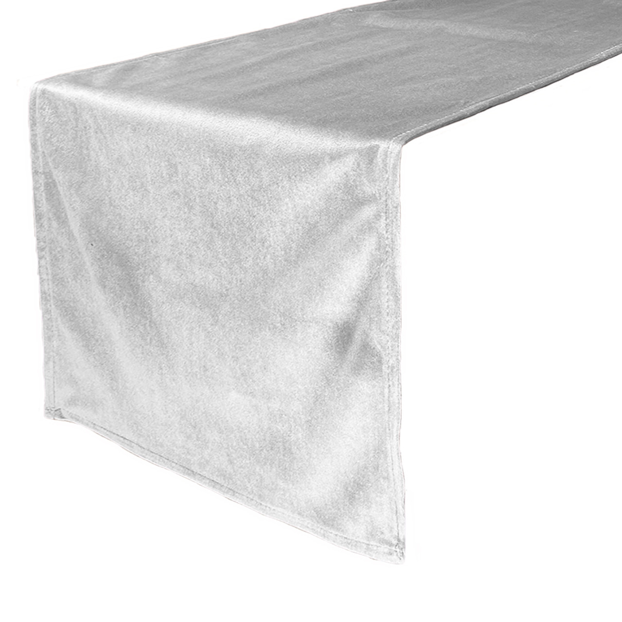 14 x 108 Inch Velvet Table Runner White