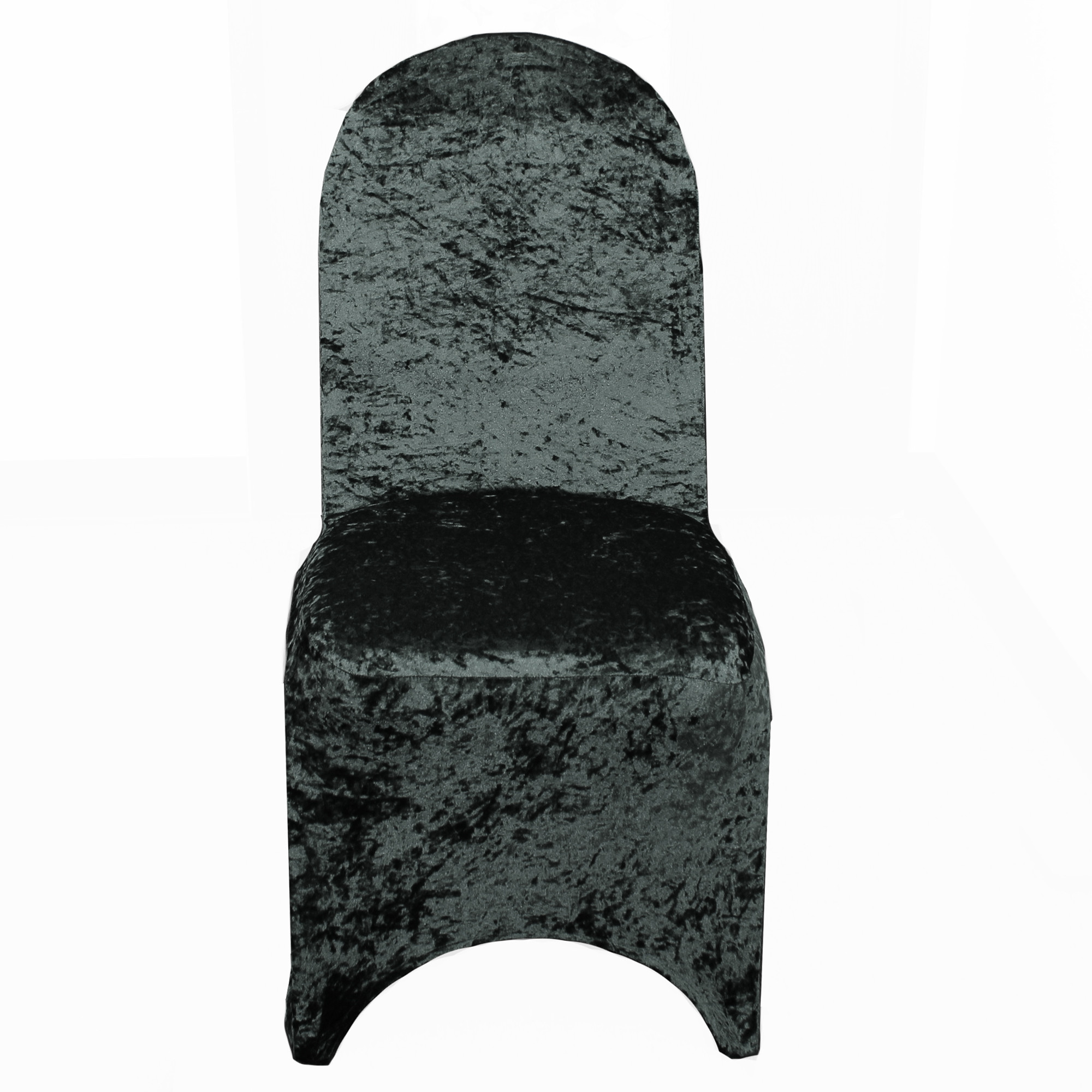 Velvet Spandex Banquet Chair Cover Black front
