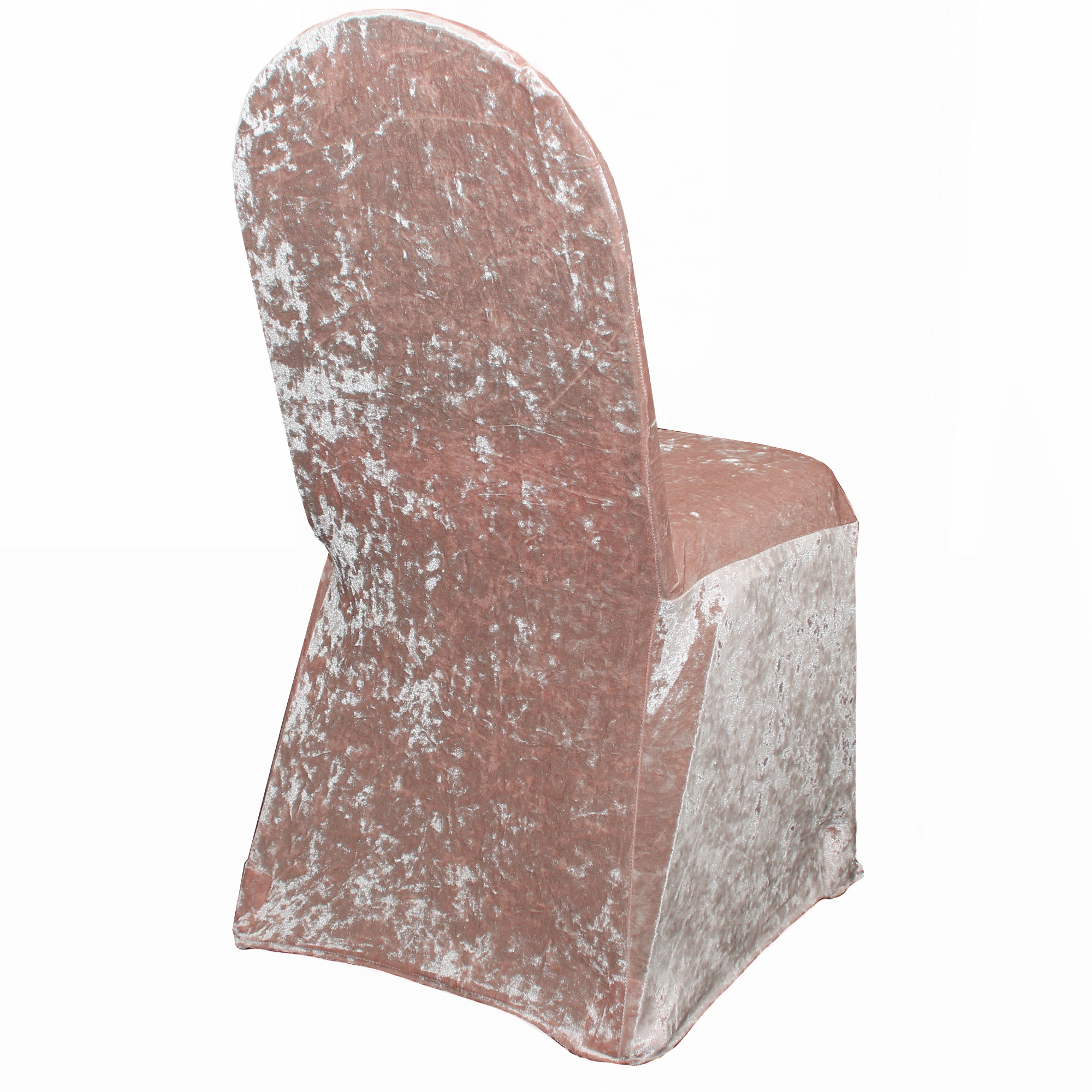 Velvet Spandex Banquet Chair Cover Blush back