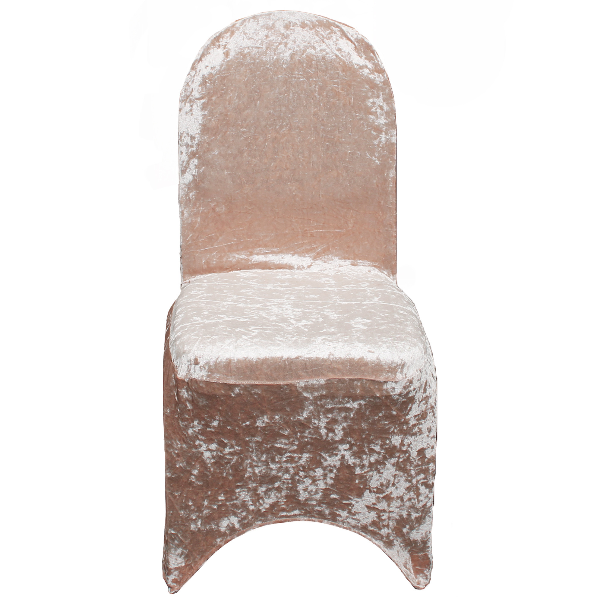 Velvet Spandex Banquet Chair Cover Blush front
