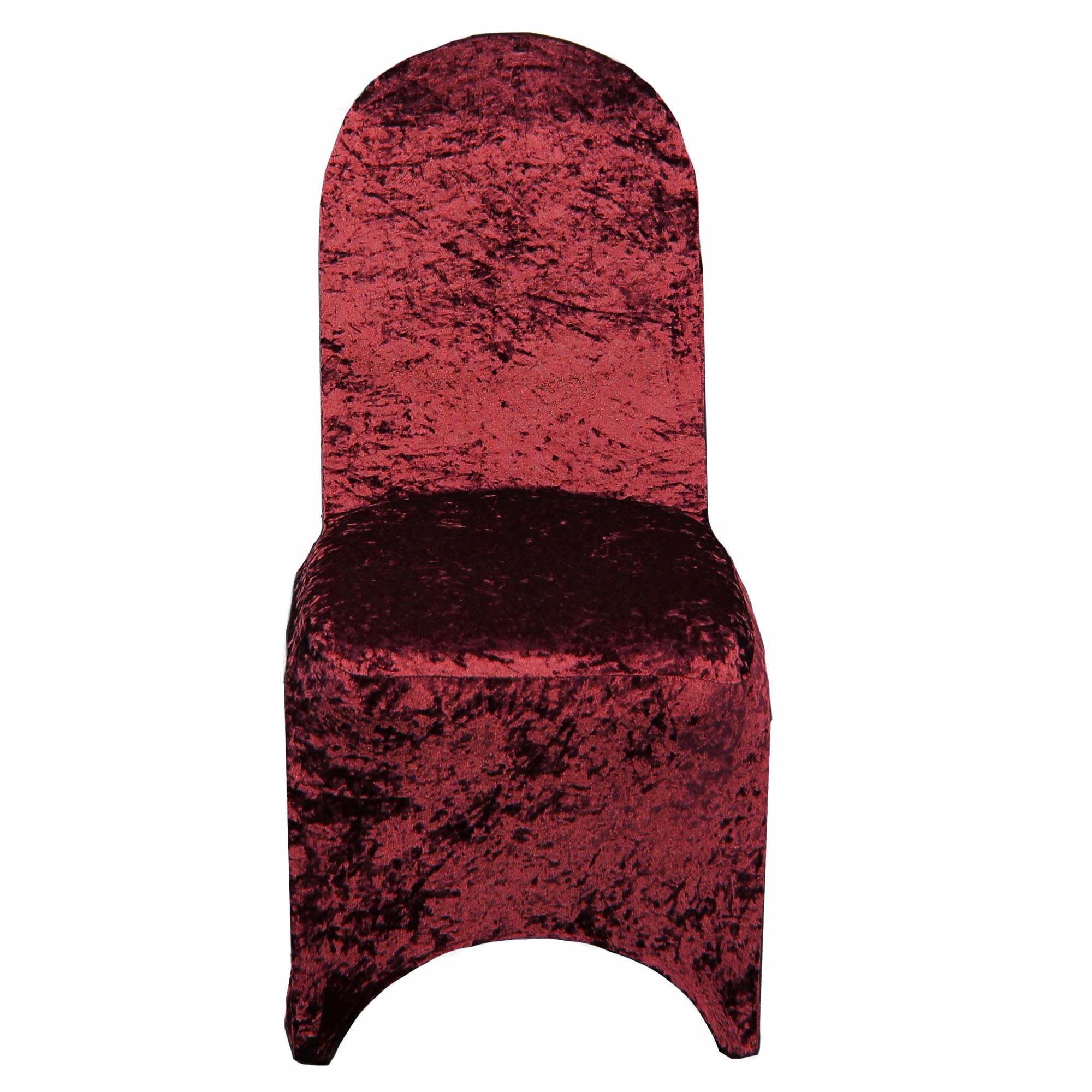Velvet Spandex Banquet Chair Cover Burgundy front