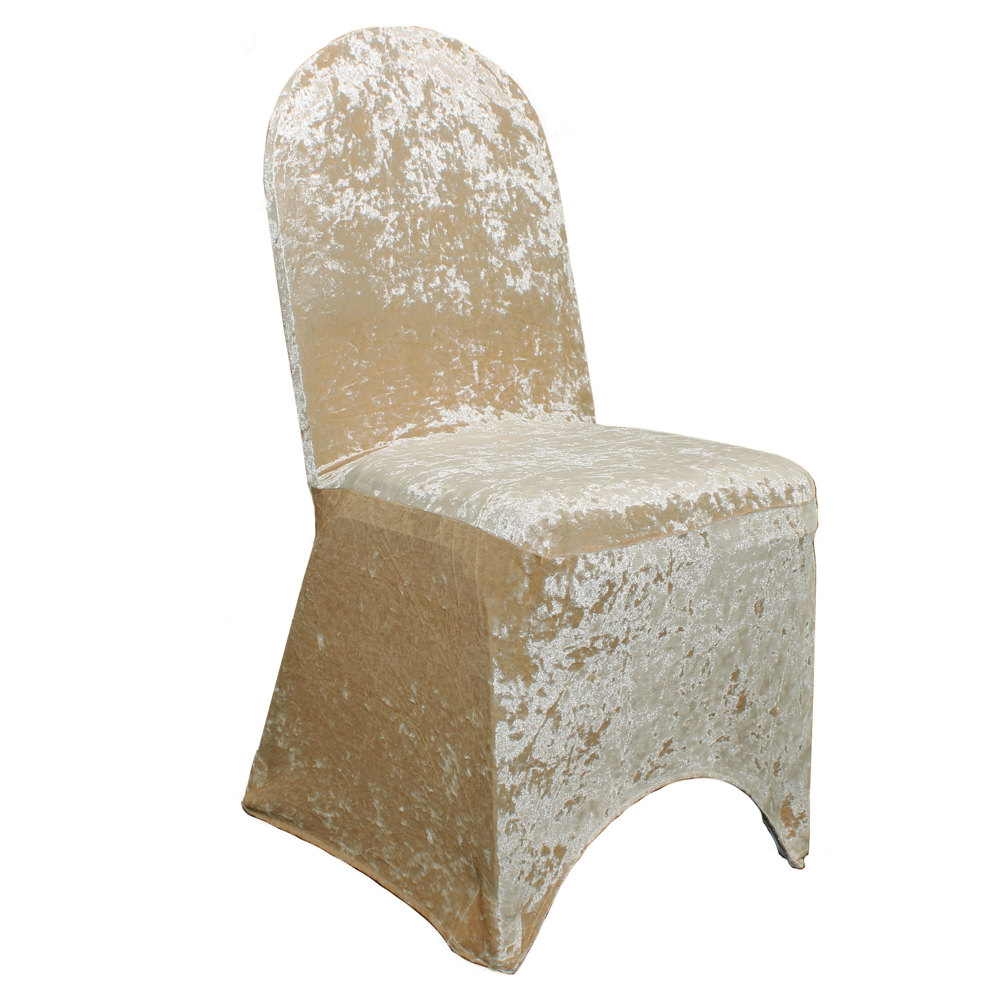 Velvet Spandex Banquet Chair Cover Champagne