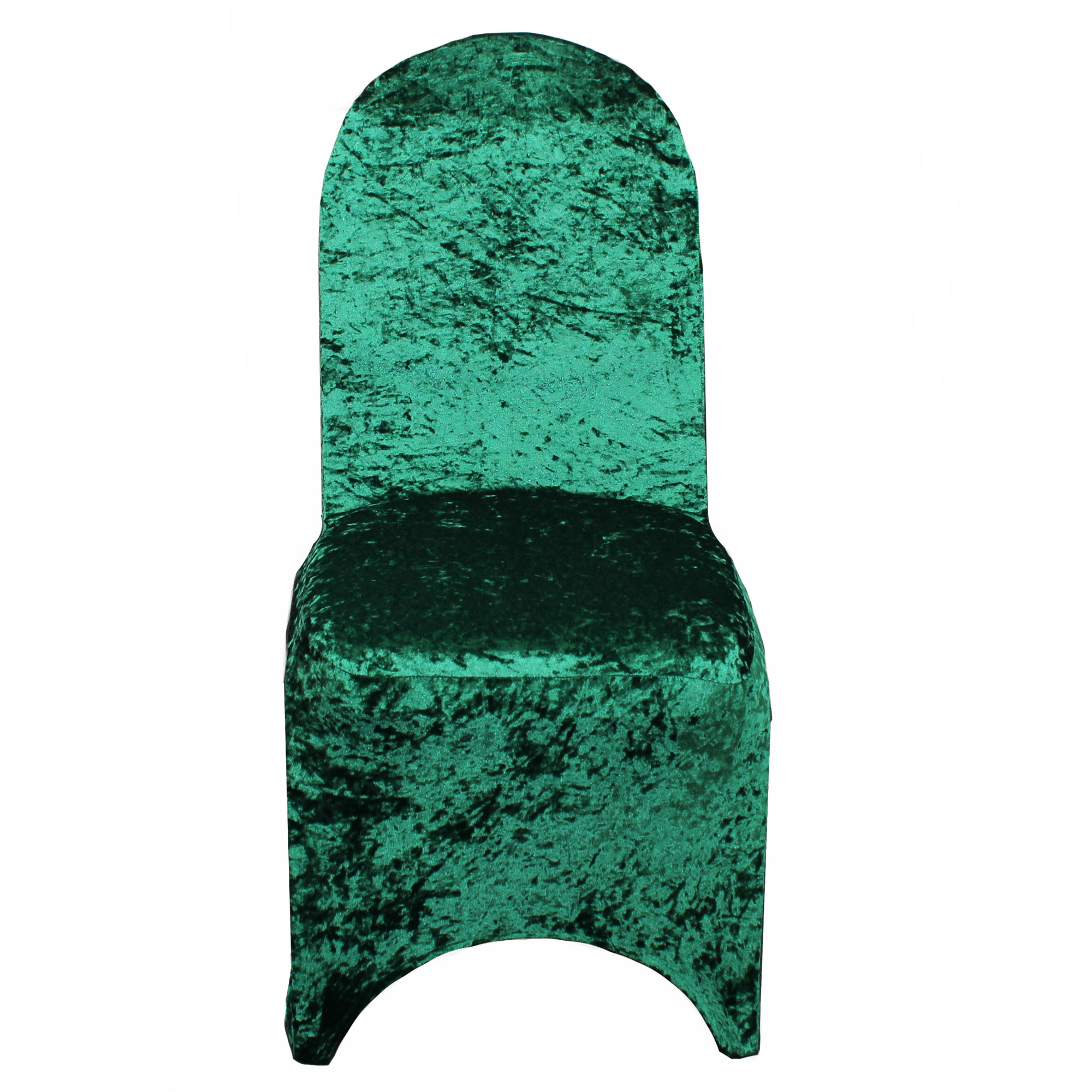 Velvet Spandex Banquet Chair Cover Emerald Green front