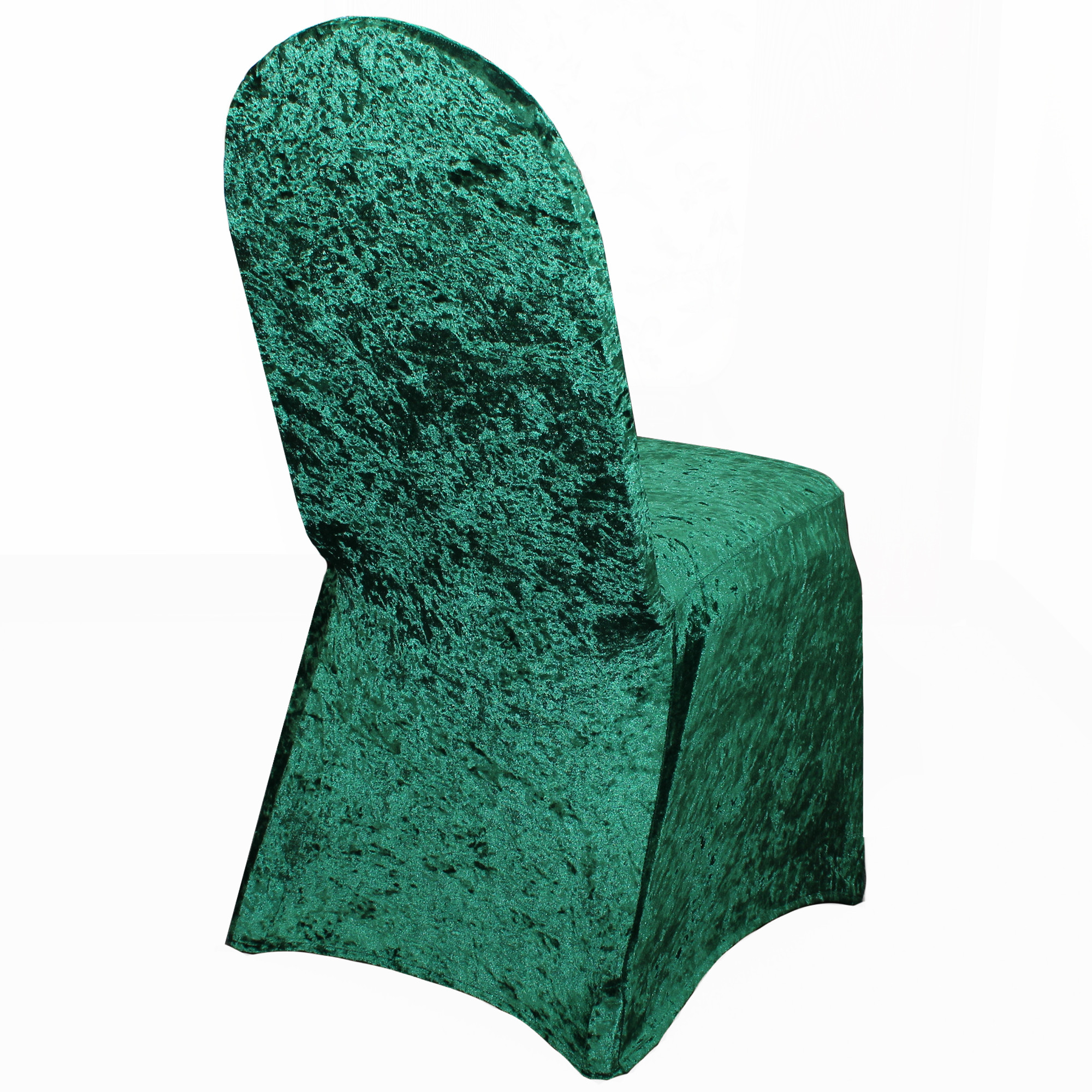 Velvet Spandex Banquet Chair Cover Emerald Green back