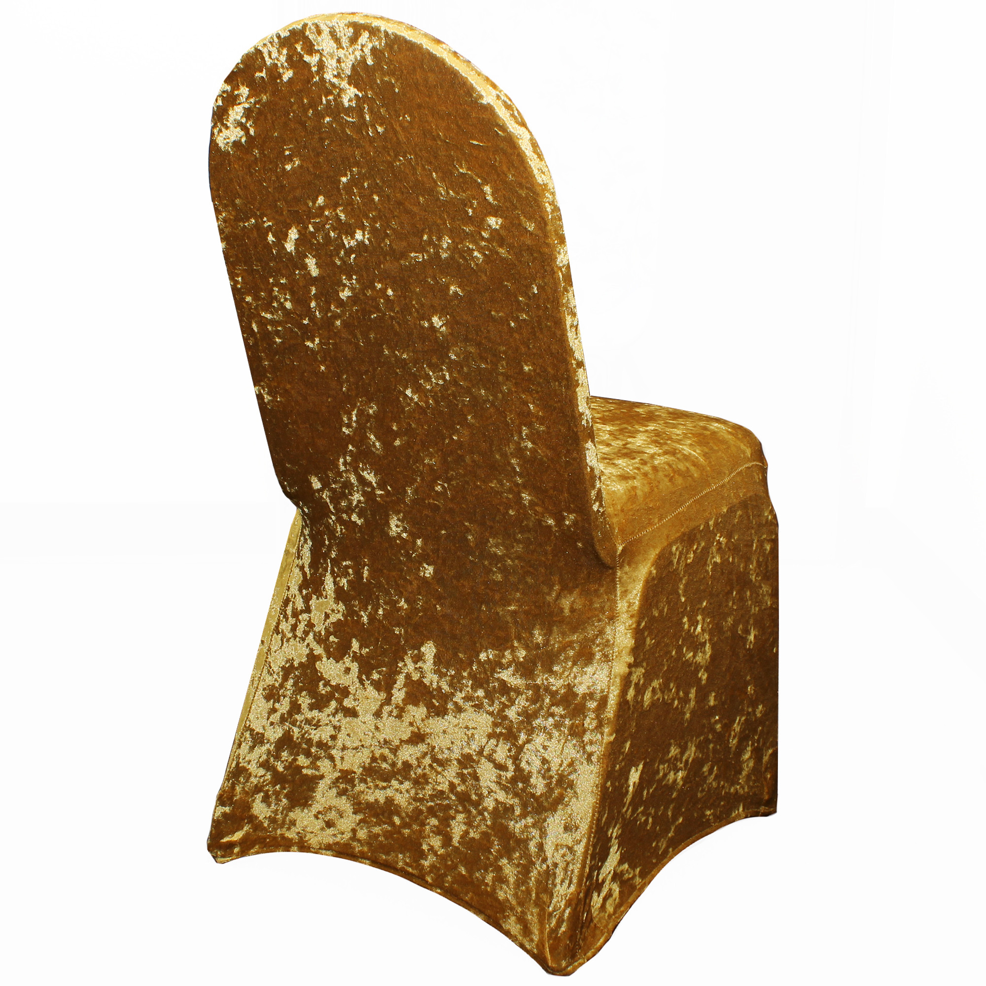 Velvet Spandex Banquet Chair Cover Gold back