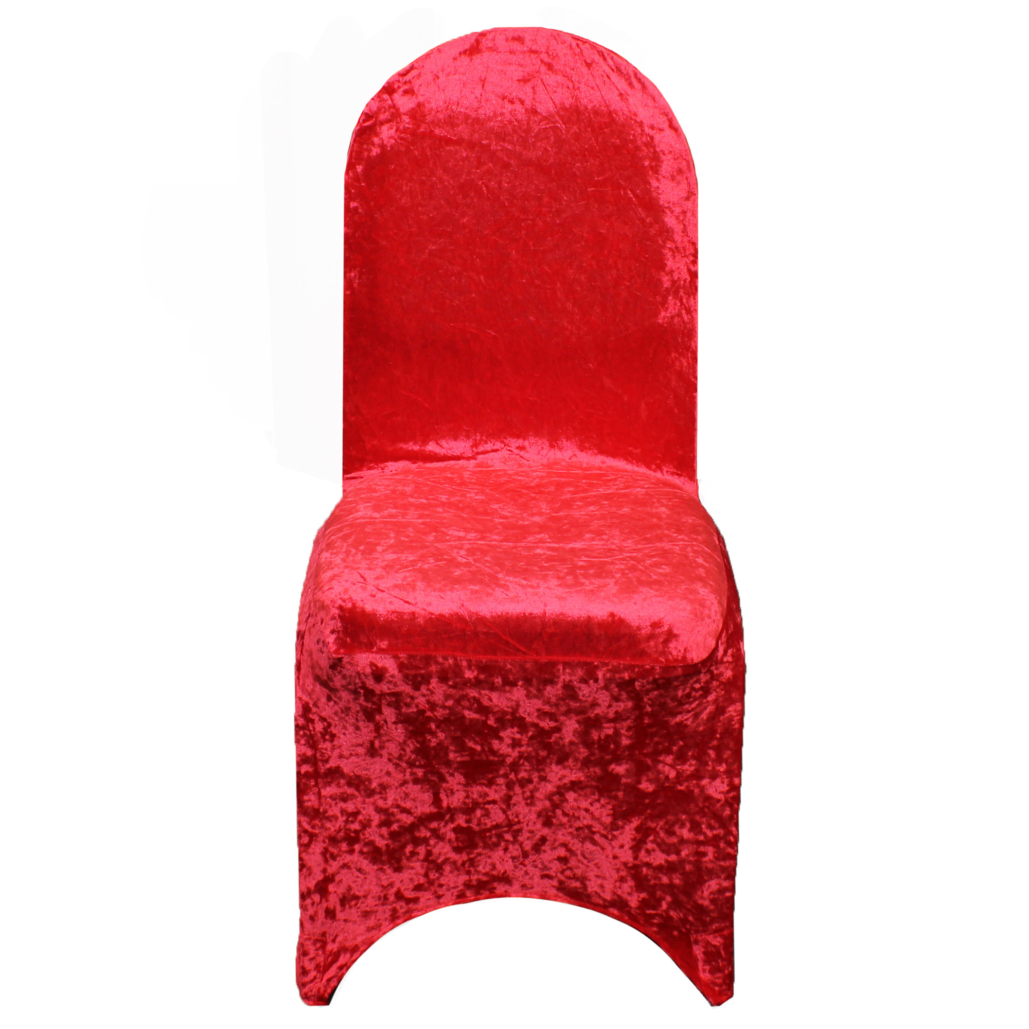 Velvet Spandex Banquet Chair Cover Red front