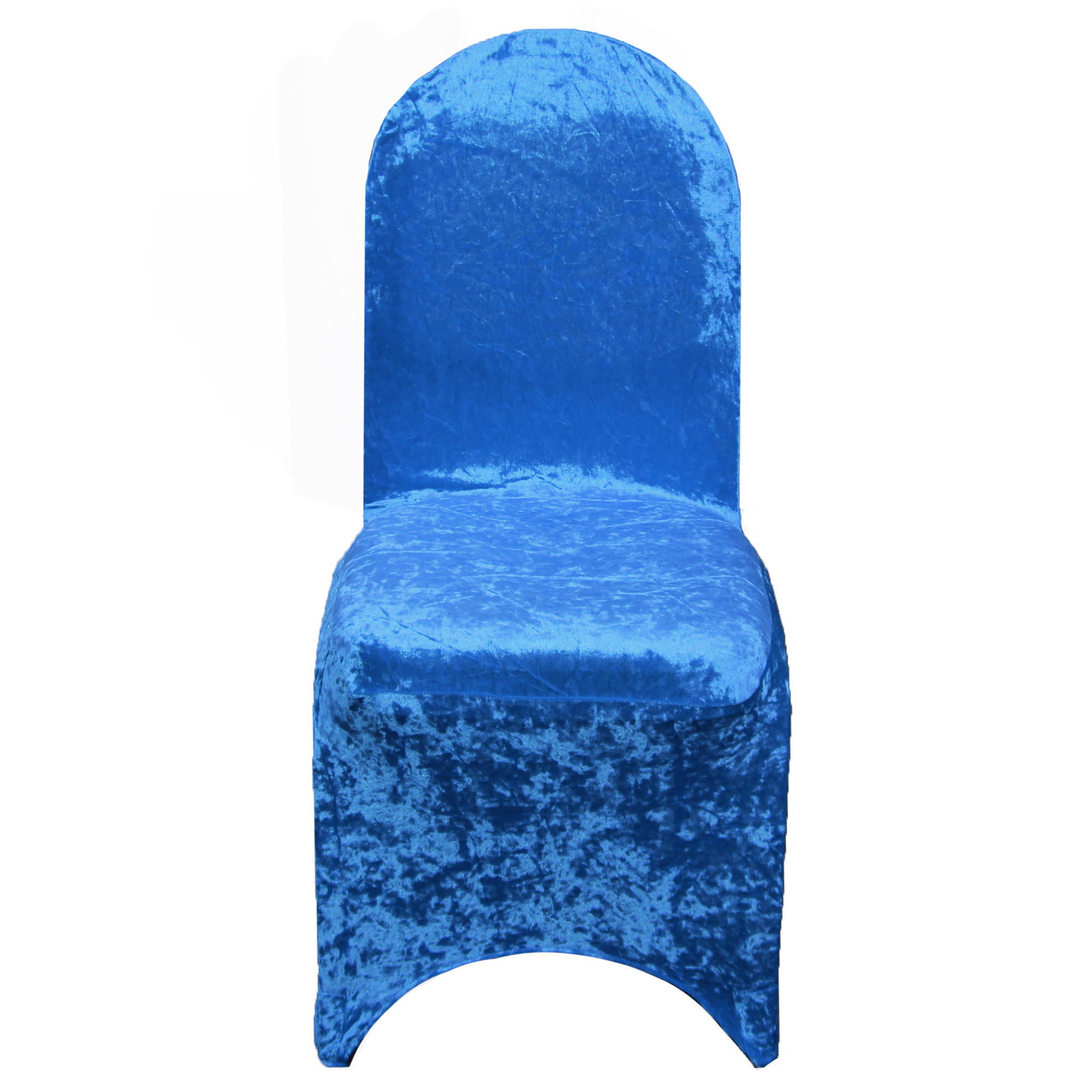 Velvet Spandex Banquet Chair Cover Royal Blue front