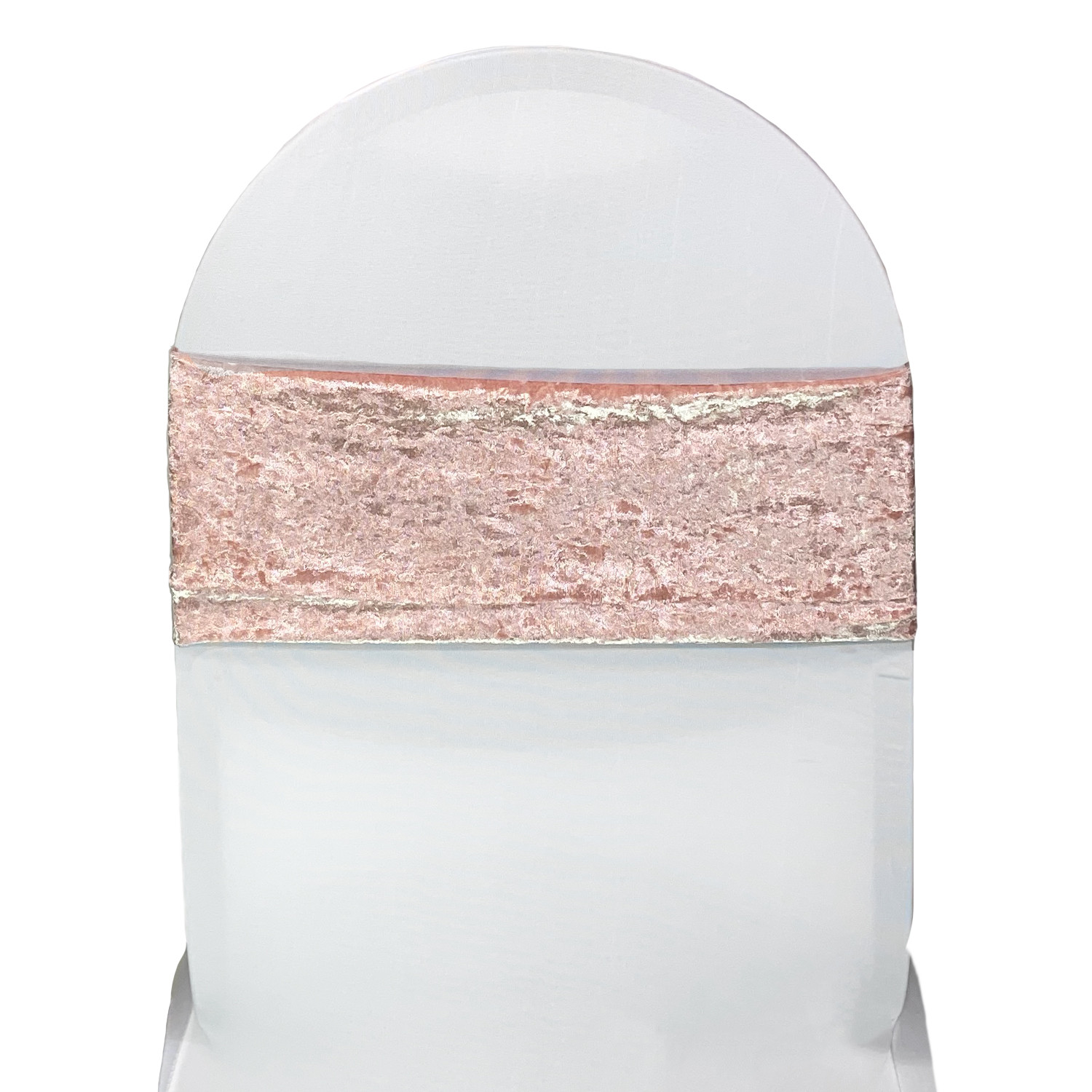 10 Pack Velvet Spandex Chair Bands Blush