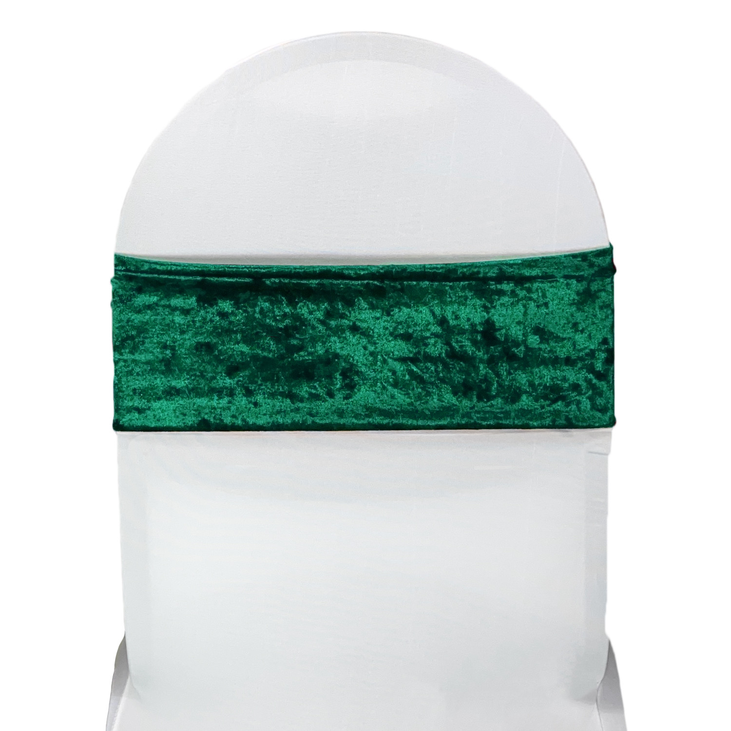 10 Pack Velvet Spandex Chair Bands Emerald Green