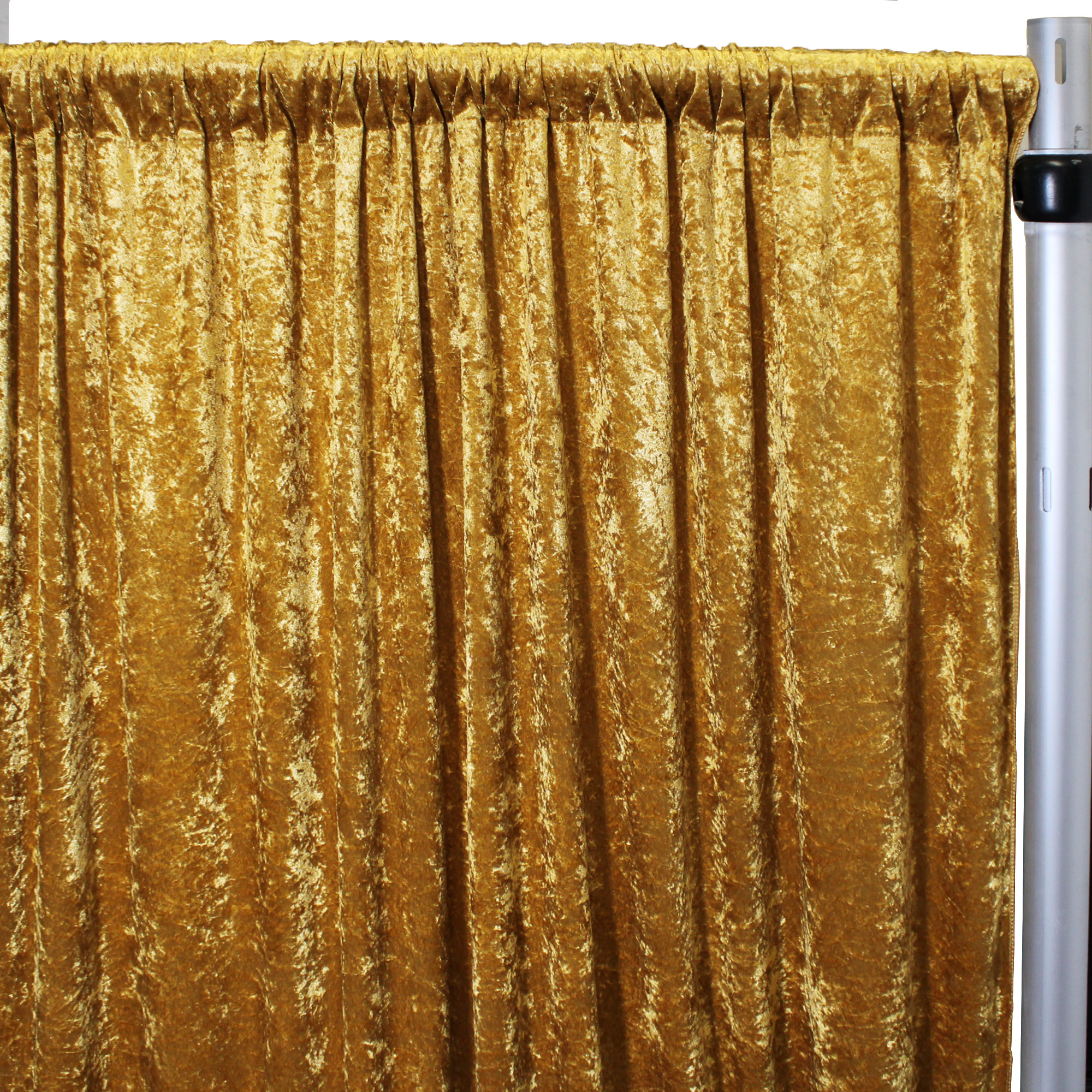 Velvet 10 ft x 60 Inch Drape with 4 Inch Pocket Gold close up