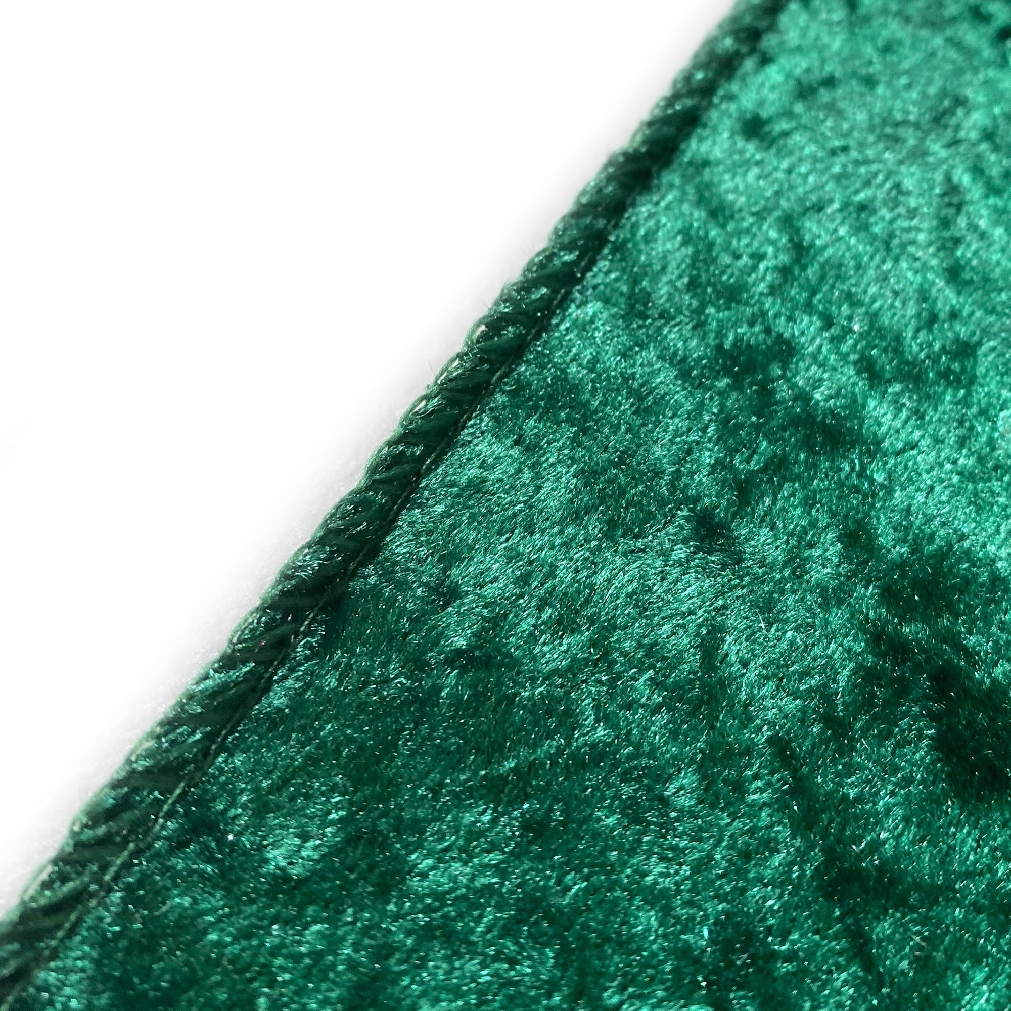 132 Inch Round Crushed Velvet Tablecloth Emerald Green Hem
