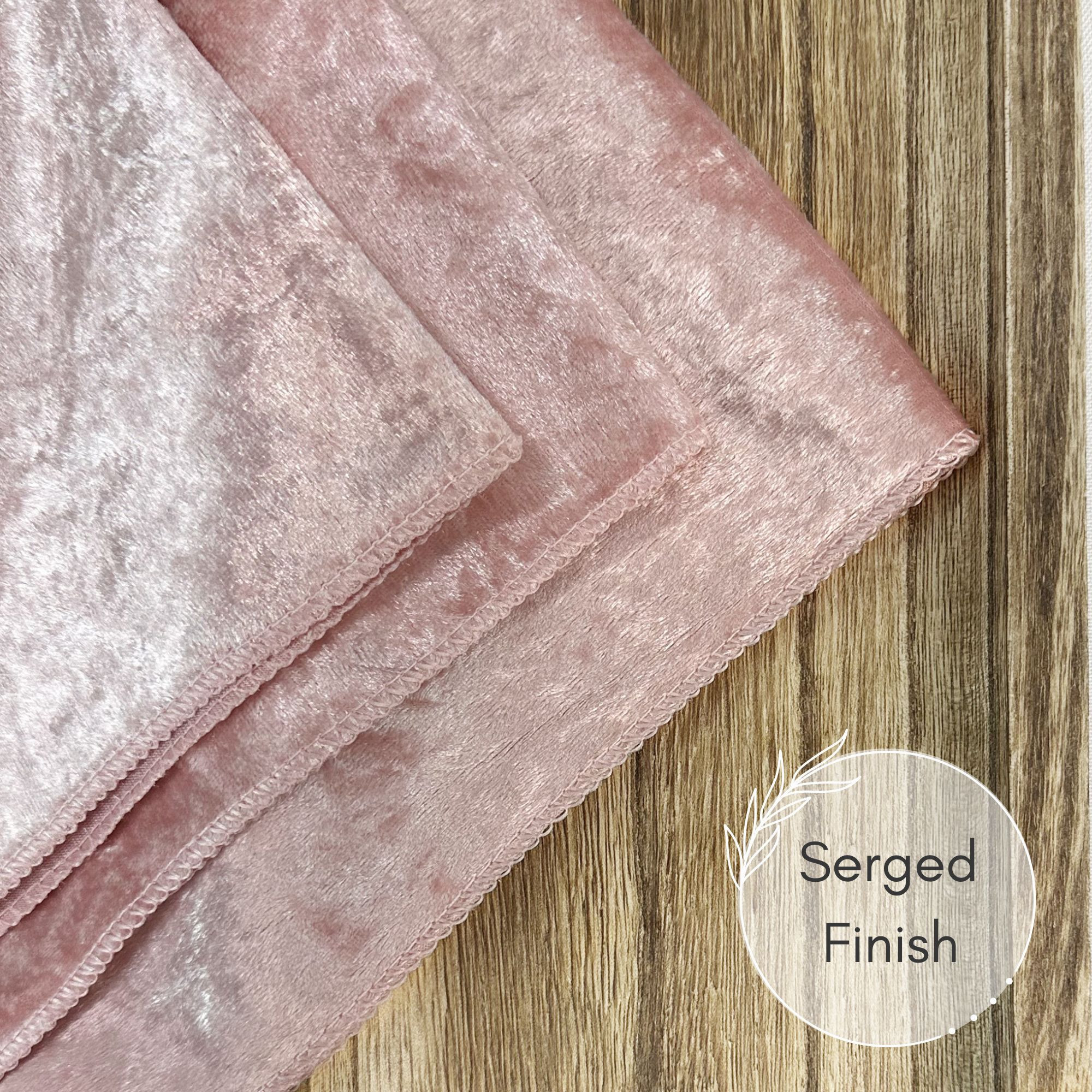 10 Pack 20 Inch Crushed Velvet Cloth Napkins Blush hem