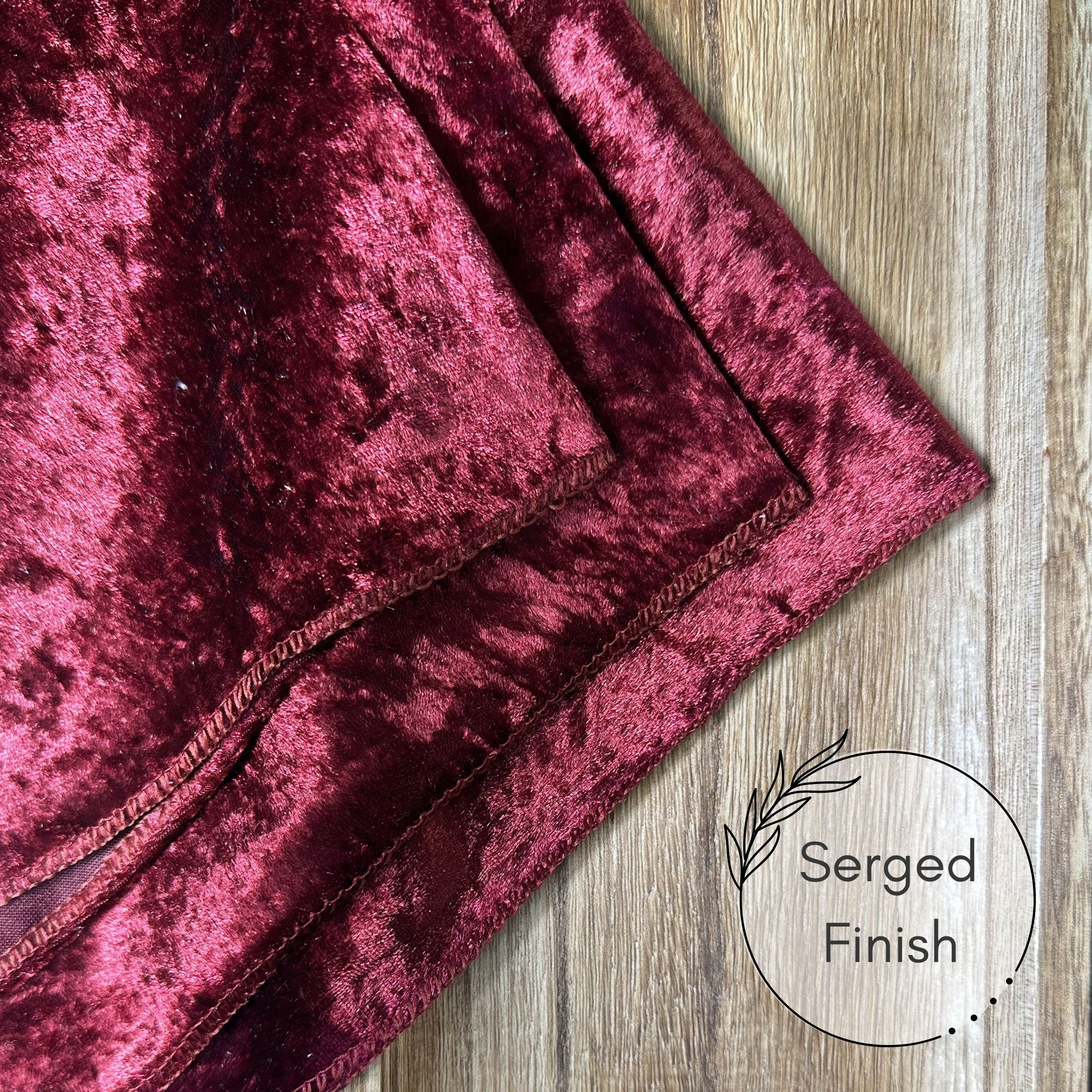 10 Pack 20 Inch Crushed Velvet Cloth Napkins Burgundy hem
