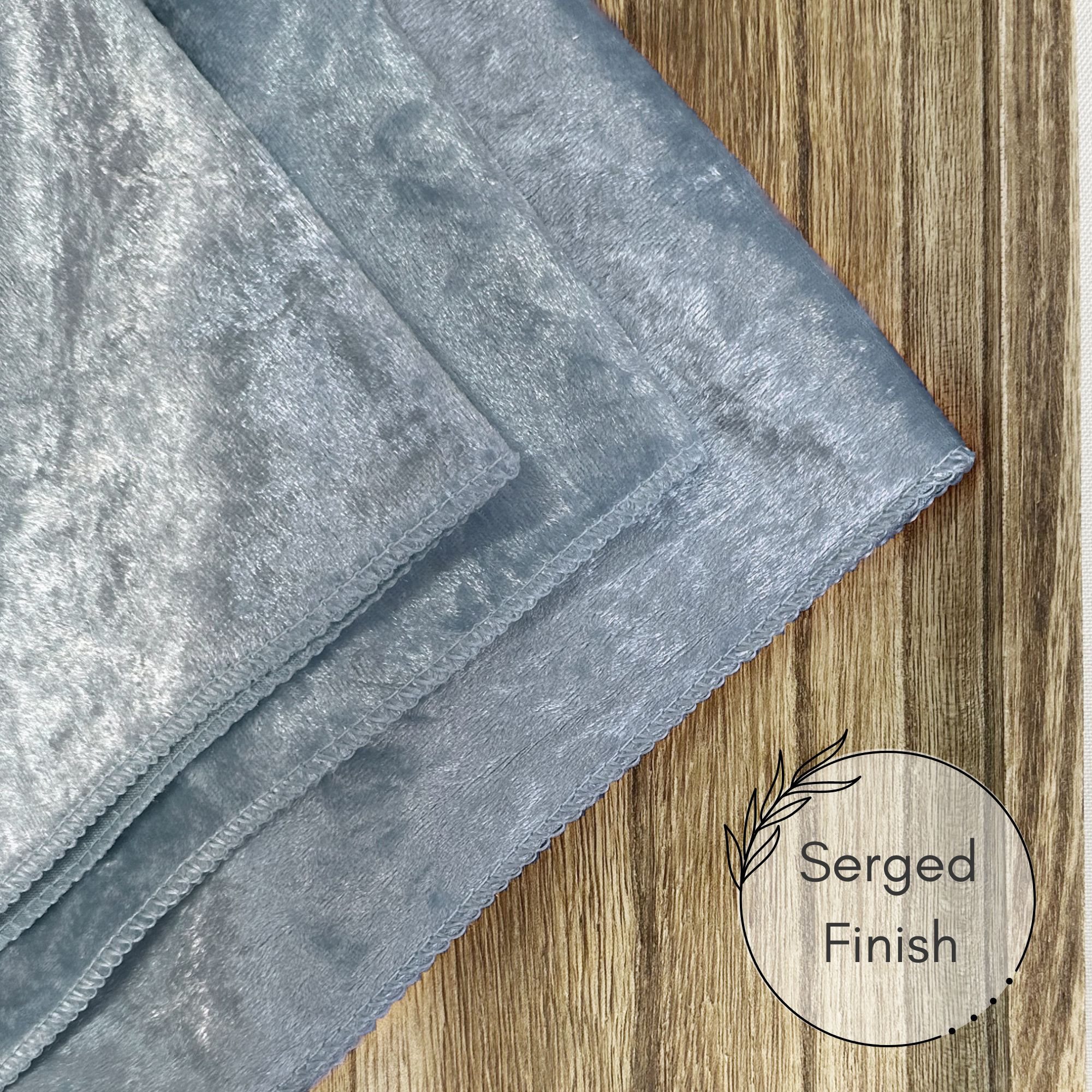 10 Pack 20 Inch Crushed Velvet Cloth Napkins Dusty Blue hem