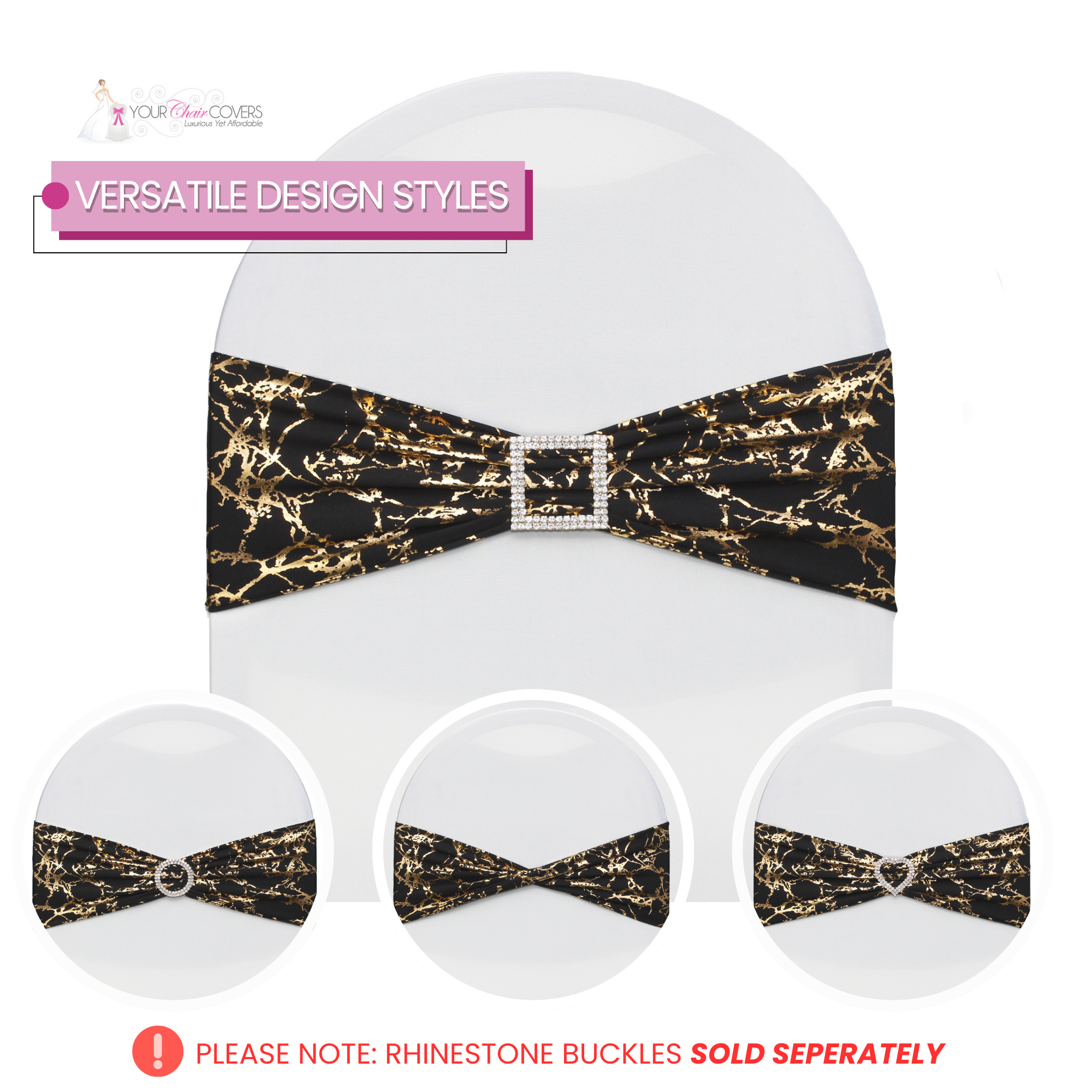 black and gold marble spandex band designs
