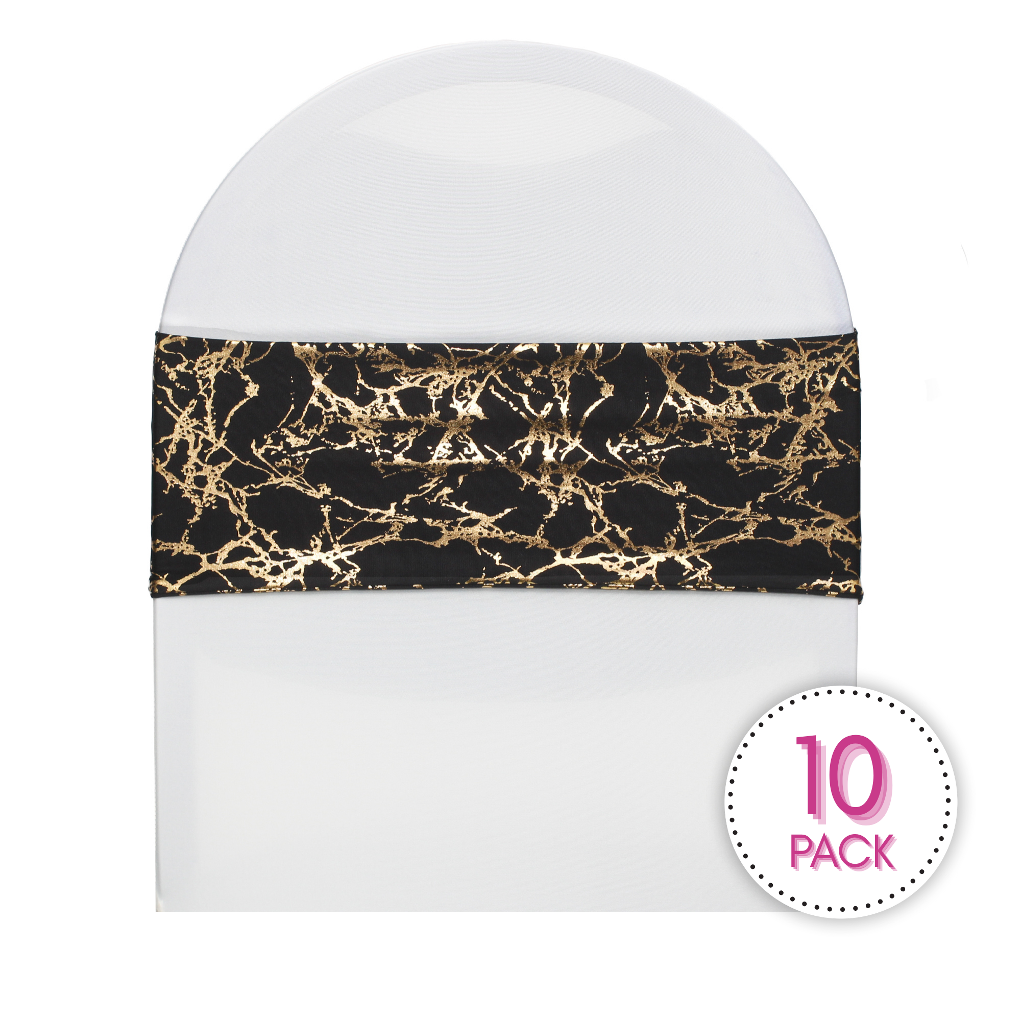 black and gold marble spandex bands pack of 10