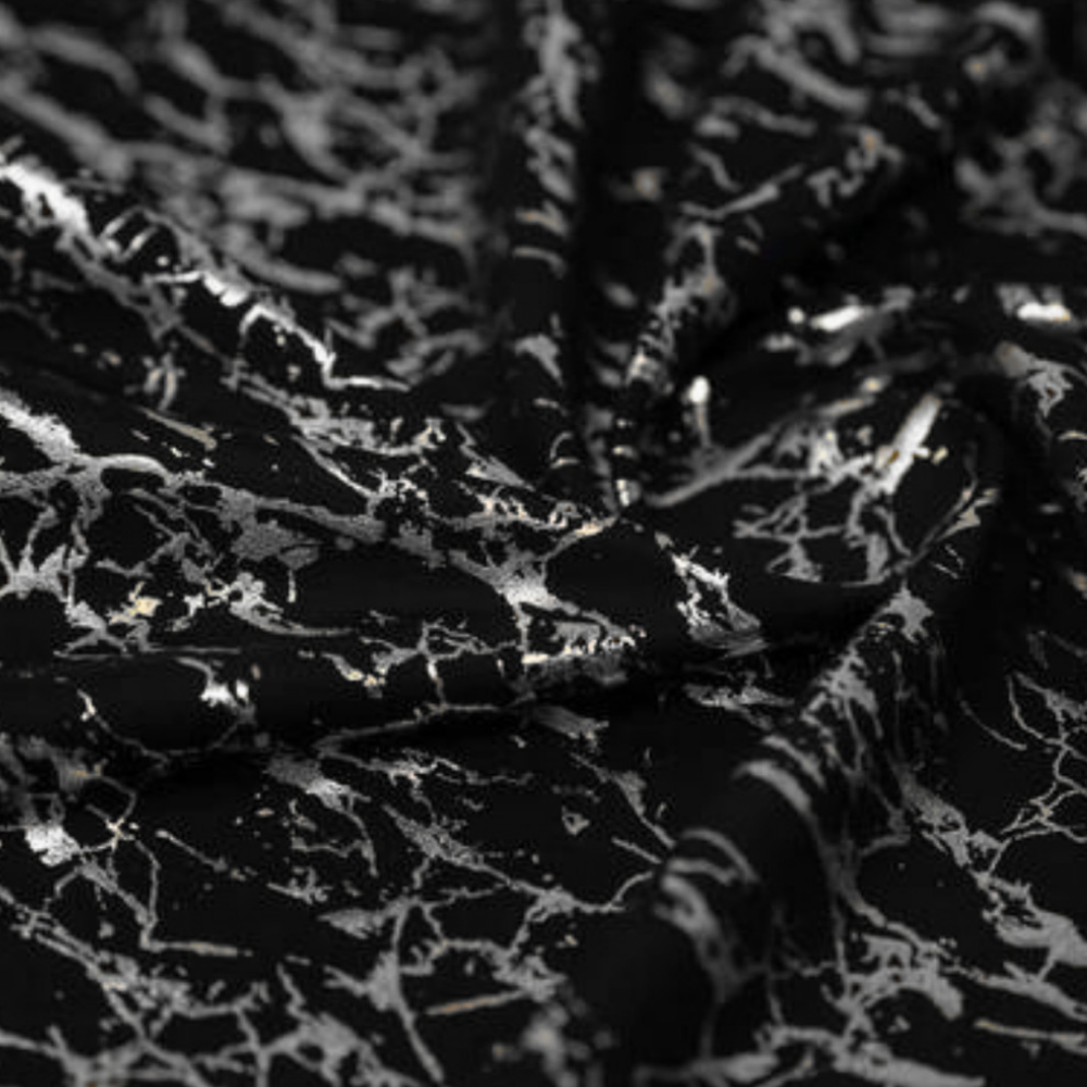  Stretch Spandex Banquet Chair Cover Black With Silver Marbling