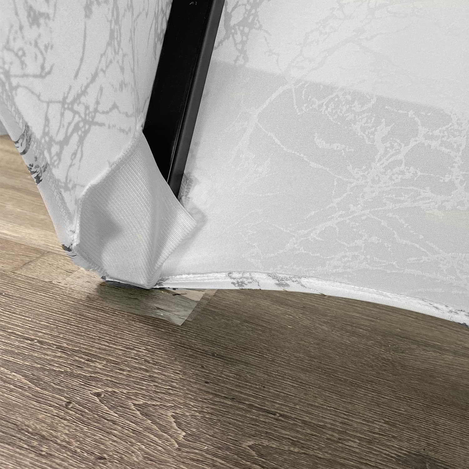 Stretch Spandex Banquet Chair Cover White With Silver Marbling Foot Pocket