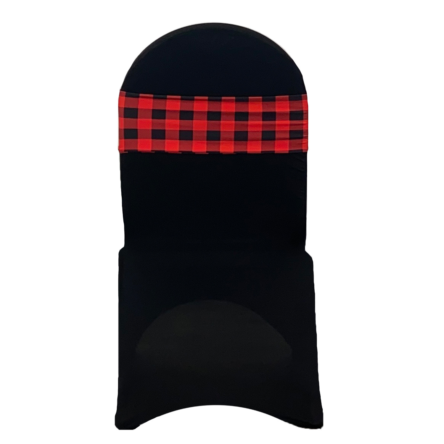 10 Pack Stretch Spandex Chair Bands Red Buffalo Plaid