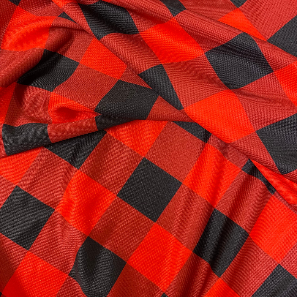 Stretch Spandex Banquet Chair Cover Red Buffalo Plaid