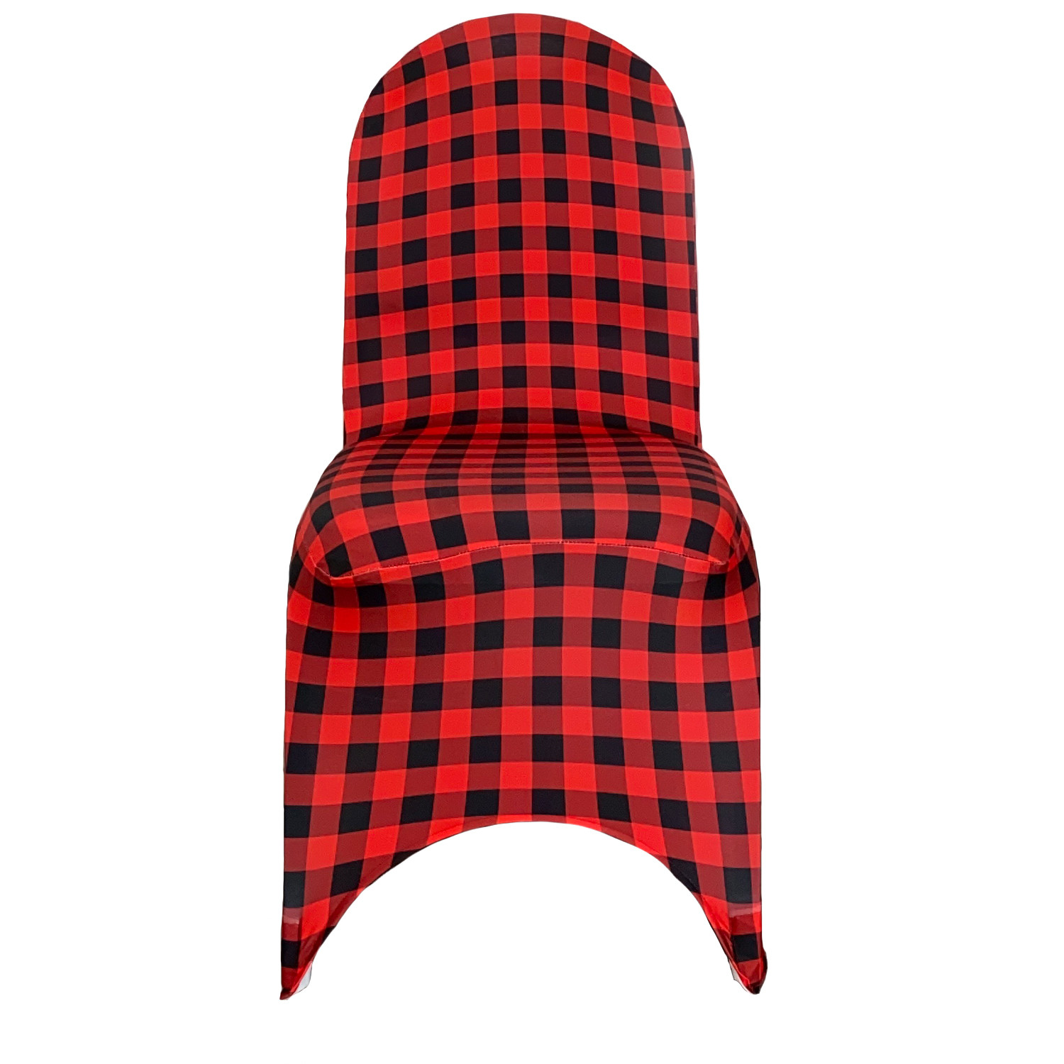 Stretch Spandex Banquet Chair Cover Red Buffalo Plaid Front