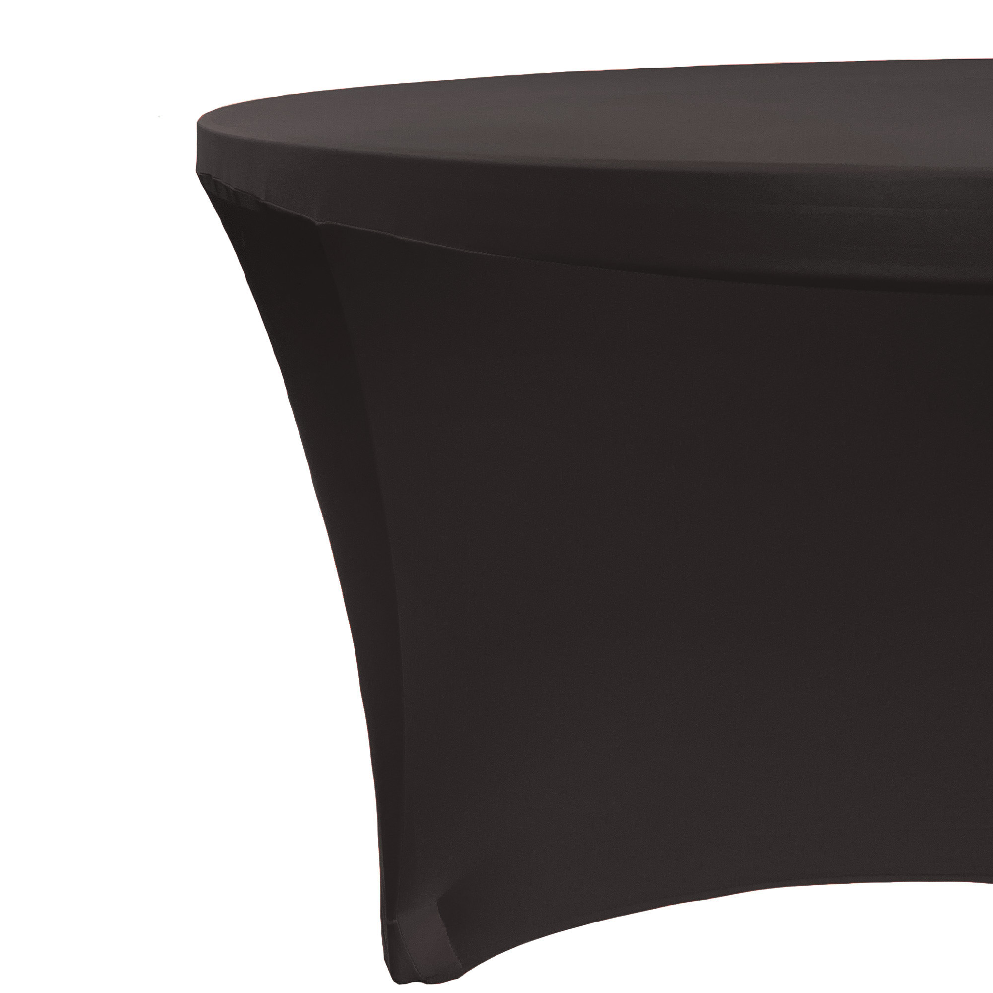 Stretch Spandex 4 ft Round Table Covers Black Side