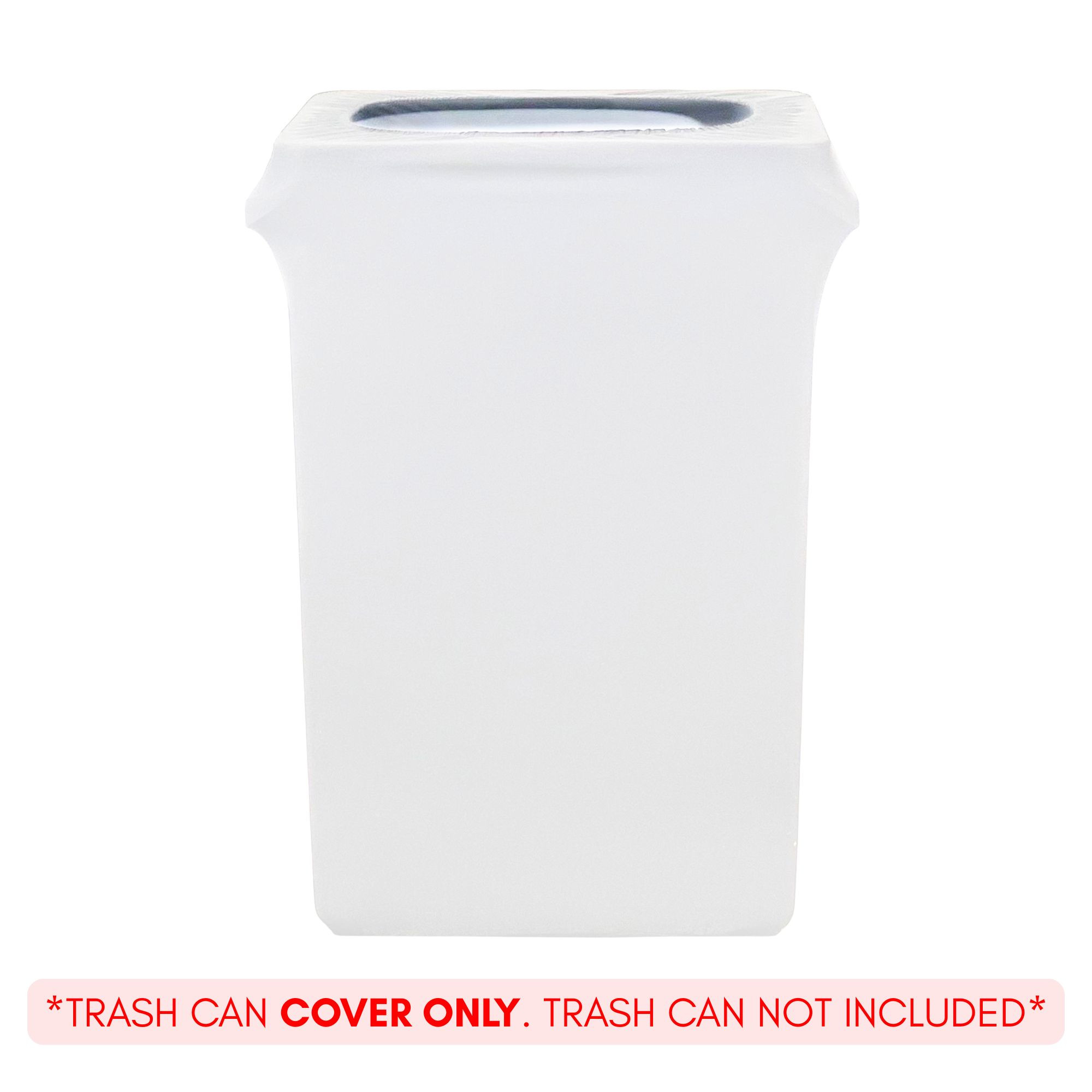 23 Gallon Spandex Slim Jim Narrow Trash Can Cover White