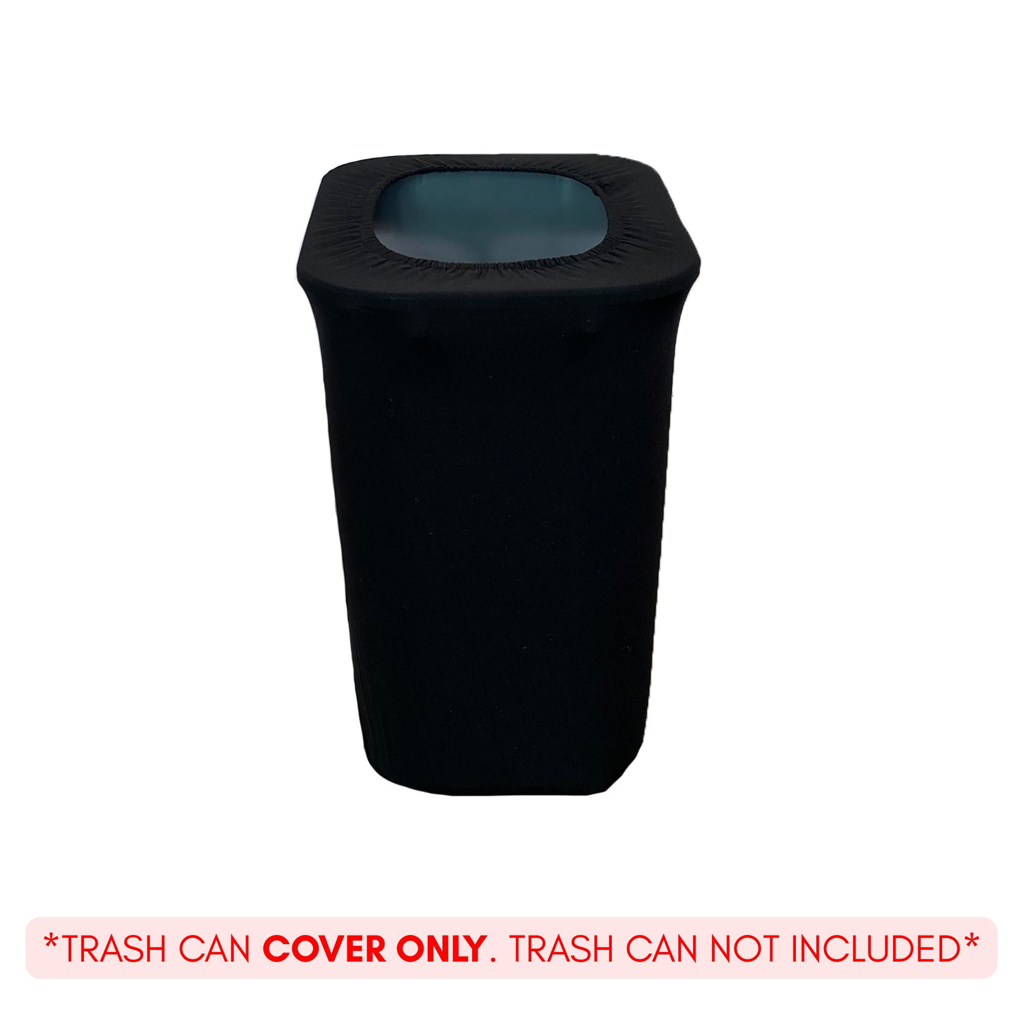 7 Gallon Spandex Office Trash Can Cover Black Side